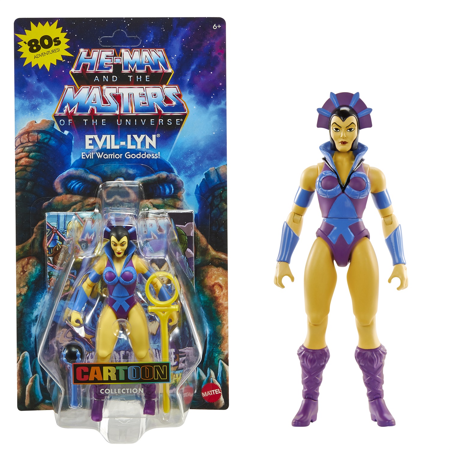 Masters of the Universe Origins - Evil-Lyn Action Figure Articolata 14 cm con Armatura, Bacchetta e Scettro, Giocattolo per Bambini 6 anni