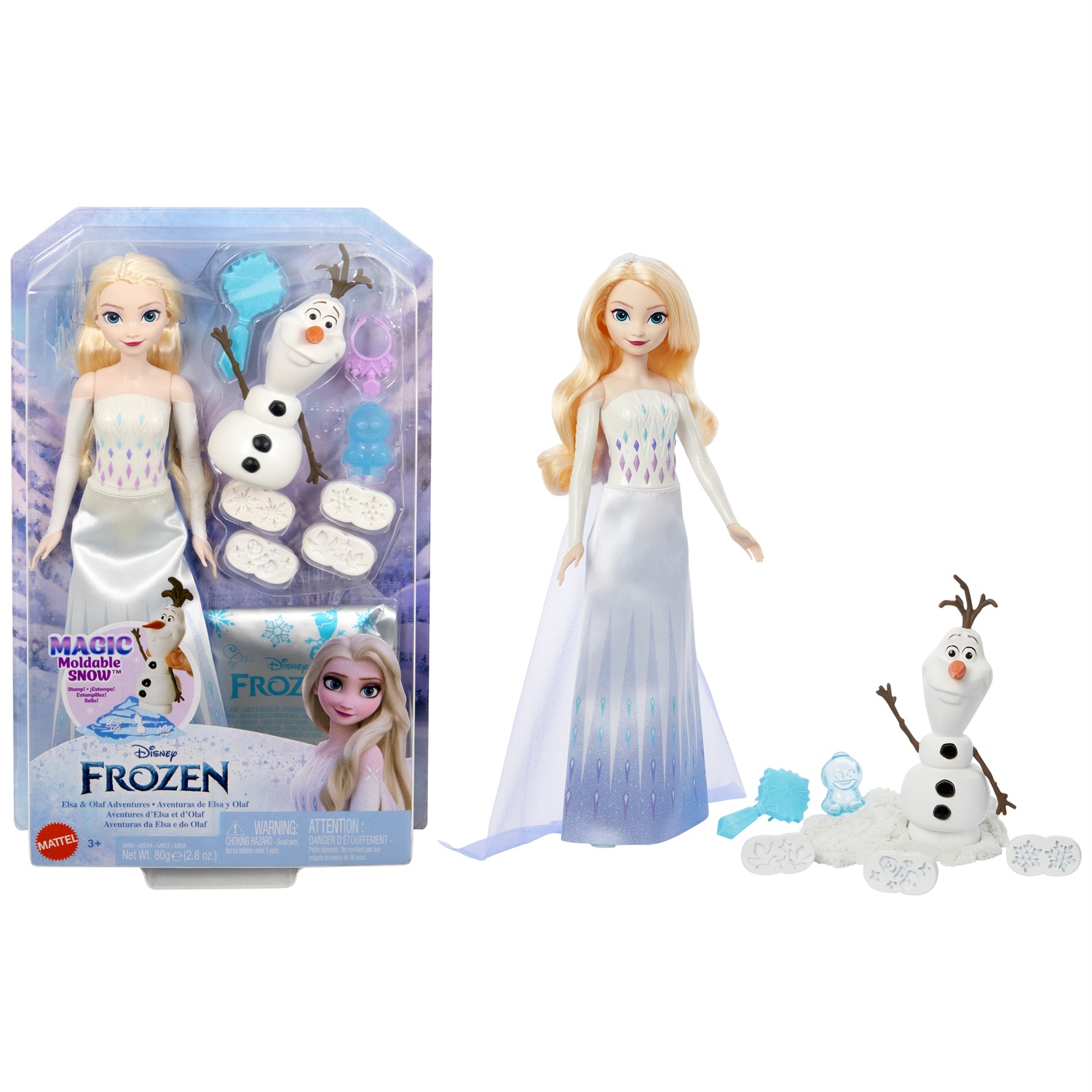 Disney Frozen Bambola Elsa con Olaf e Sabbia Modellabile - Ispirato a Frozen 2, Età 3