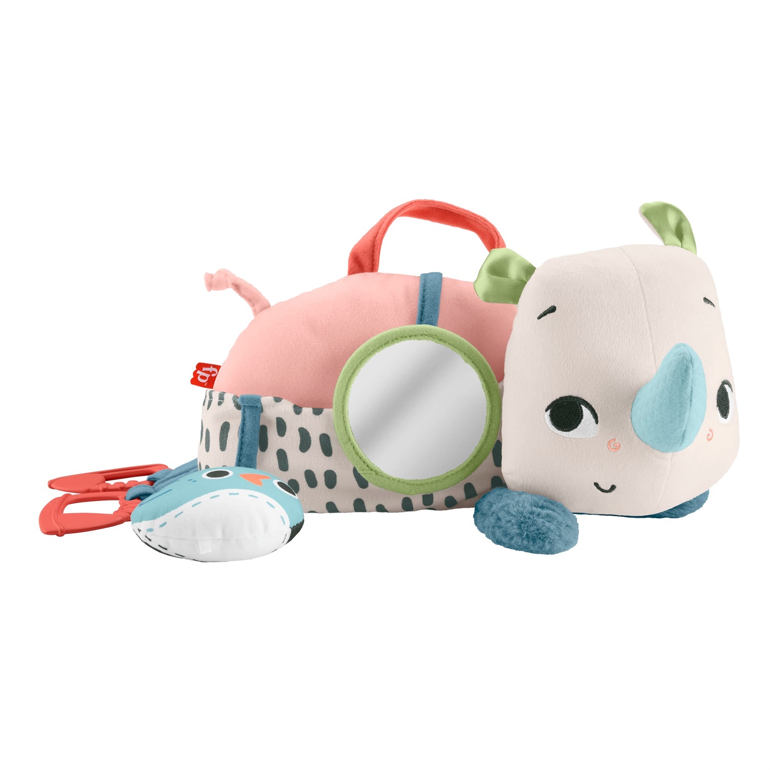 Fisher-Price Baby Rino Giochi sul Pancino - Peluche Educativo Sensoriale per Neonati 0 Mesi HYR55