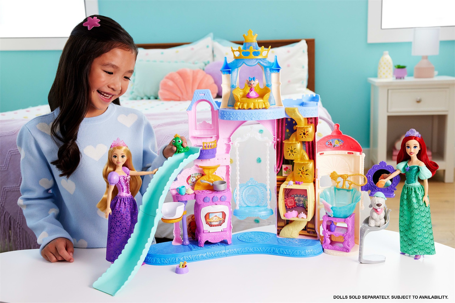 Mattel Disney Princess Palazzo dei Cuccioli - Set di Gioco con 7 Aree, 3 Amici Animali e Oltre 17 Accessori Inclusi, Giocattolo per Bambini dai 3 Anni