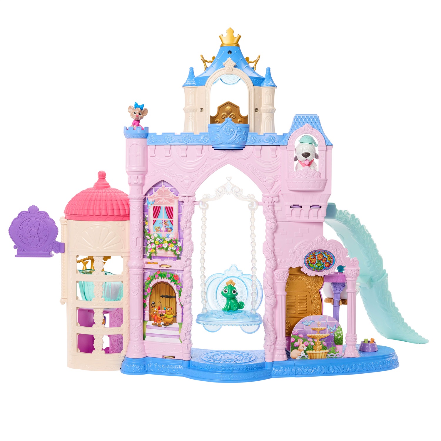 Mattel Disney Princess Palazzo dei Cuccioli - Set di Gioco con 7 Aree, 3 Amici Animali e Oltre 17 Accessori Inclusi, Giocattolo per Bambini dai 3 Anni