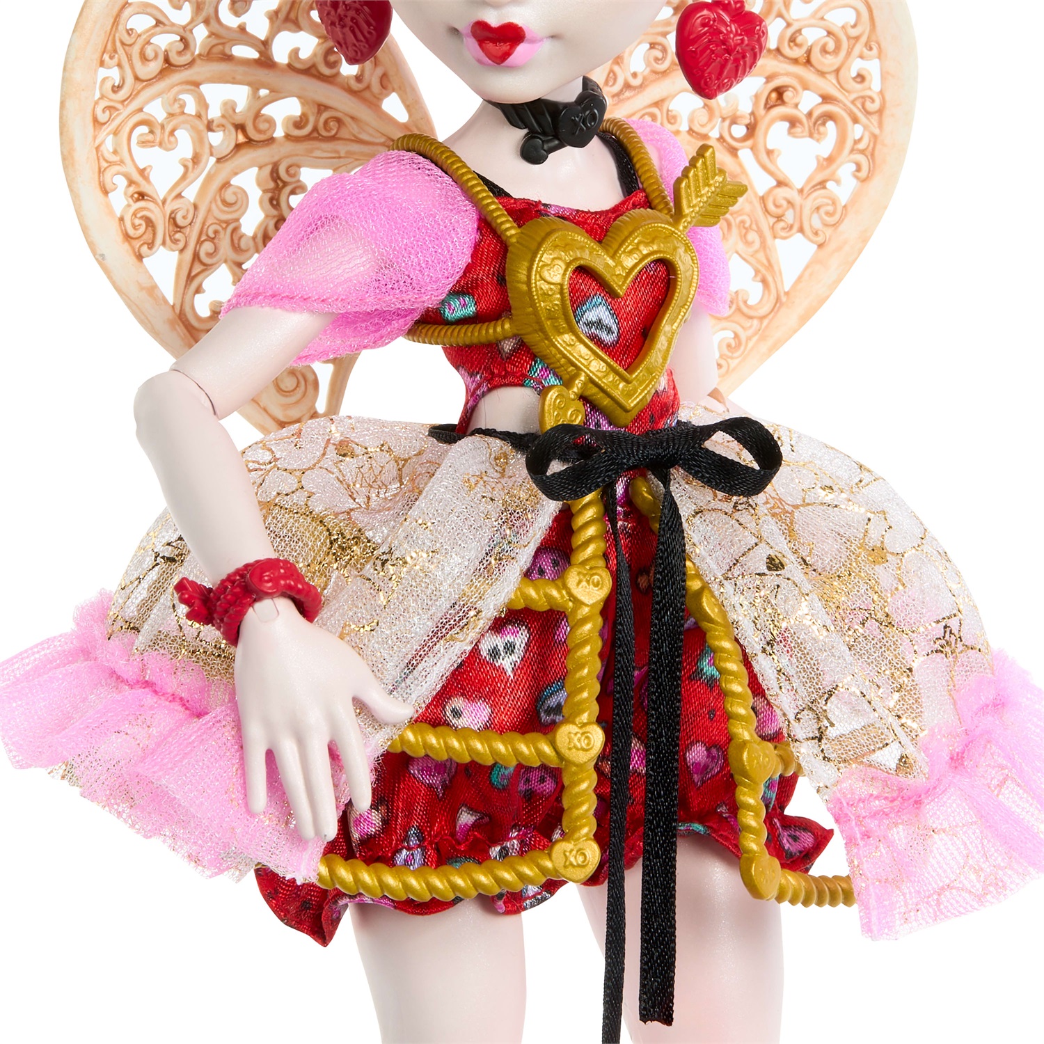 Monster High Cupid Asteria Scary Sweet Birthday - Bambola con Abito da Party Rosa e Rosso, Accessori a Tema Inclusi, Giocattolo per Bambini 4 anni, JBG77