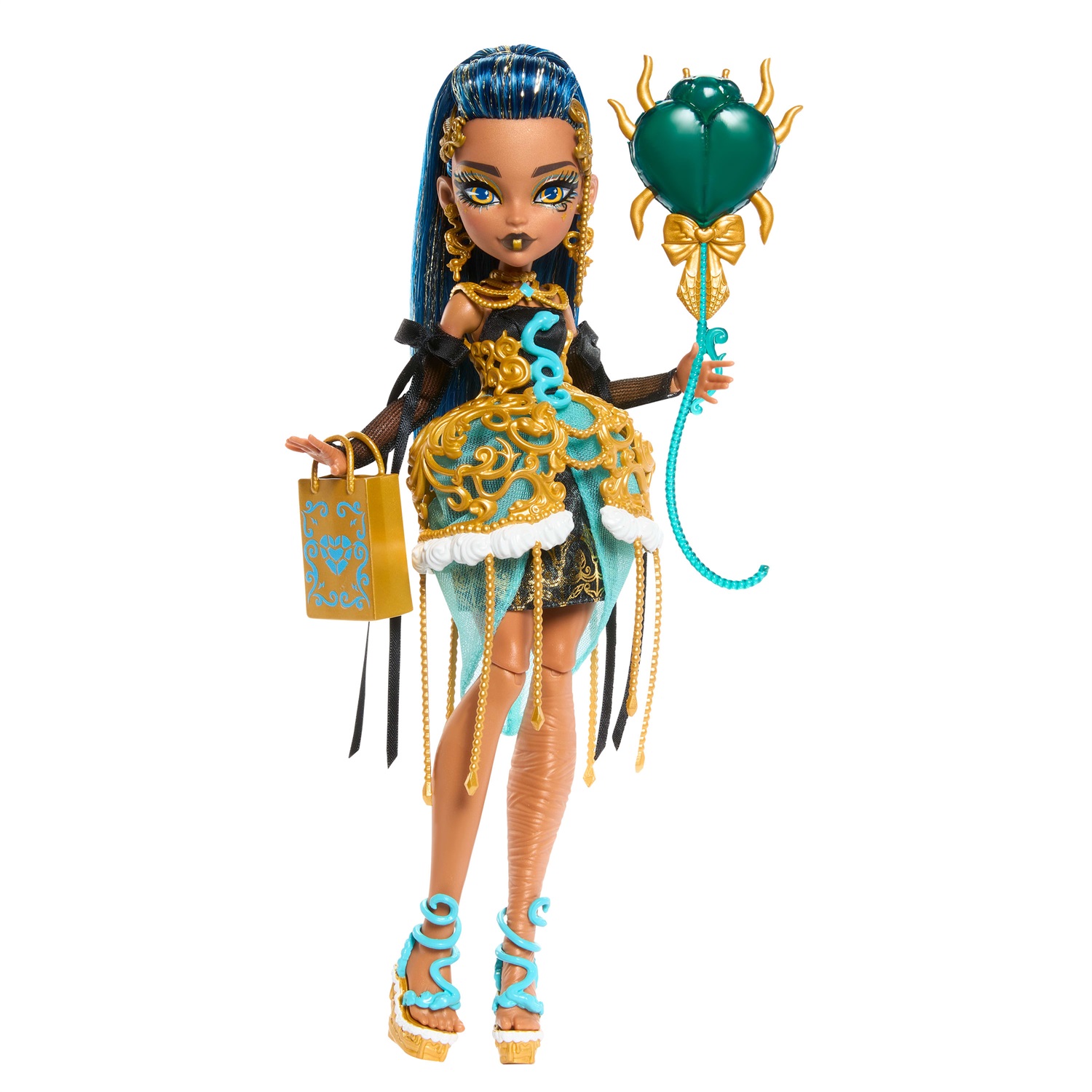 Mattel Monster High Cleo De Nile - Bambola Compleanno con Vestito Dorato e Accessori a Tema