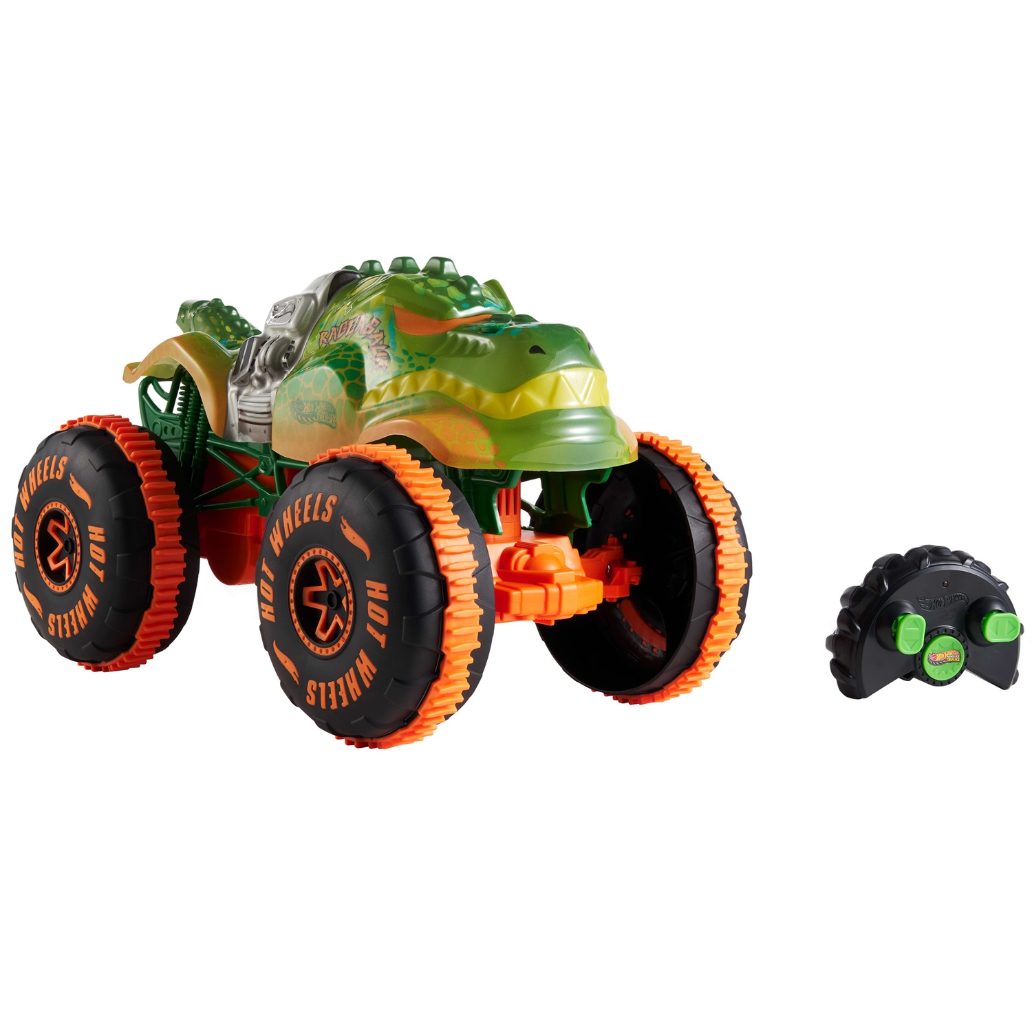 Hot Wheels Monster Trucks Rageasaur Giocattolo Telecomandato R/C 1:15 con Pneumatici Grip Action per Fuoristrada e Acrobazie, Adatto per Bambini 4 Anni