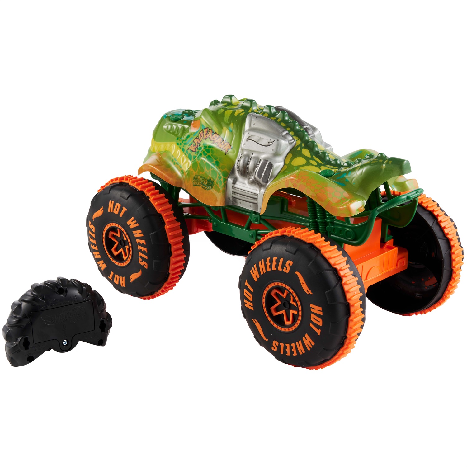 Hot Wheels Monster Trucks Rageasaur Giocattolo Telecomandato R/C 1:15 con Pneumatici Grip Action per Fuoristrada e Acrobazie, Adatto per Bambini 4 Anni
