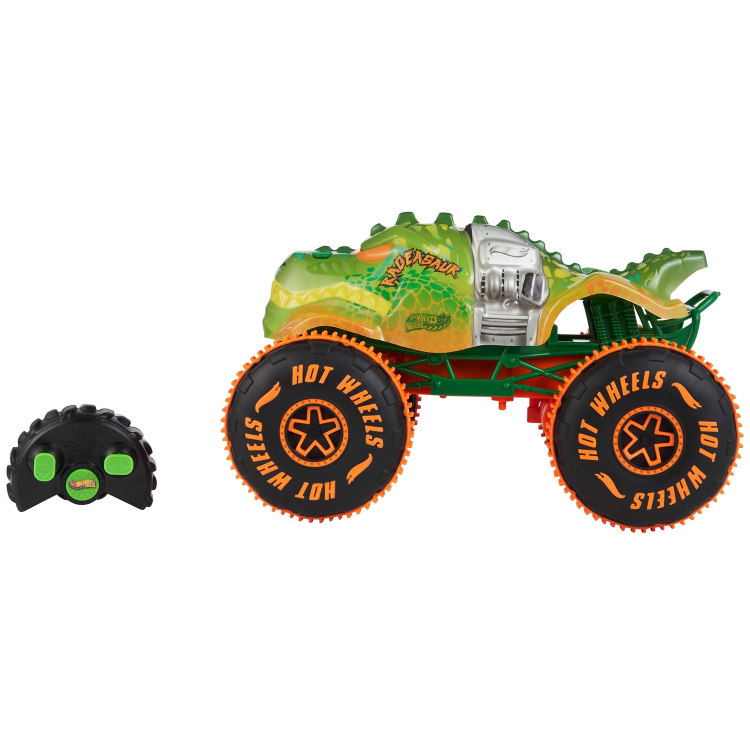 Hot Wheels Monster Trucks Rageasaur Giocattolo Telecomandato R/C 1:15 con Pneumatici Grip Action per Fuoristrada e Acrobazie, Adatto per Bambini 4 Anni