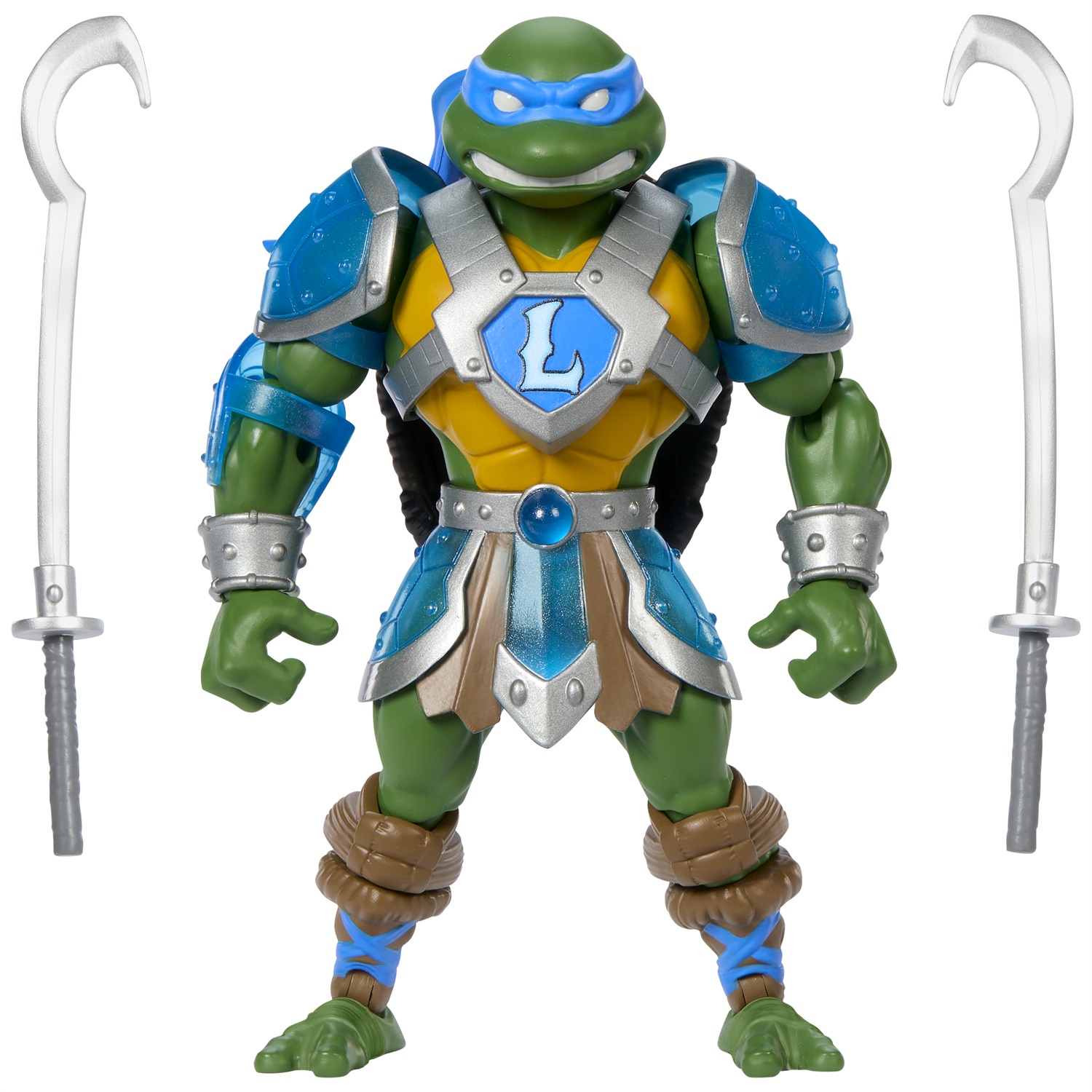 Masters of the Universe - Action Figure Leonardo Turtles of Grayskull snodata con accessori, crossover Tartarughe Ninja, per bambini 6 anni