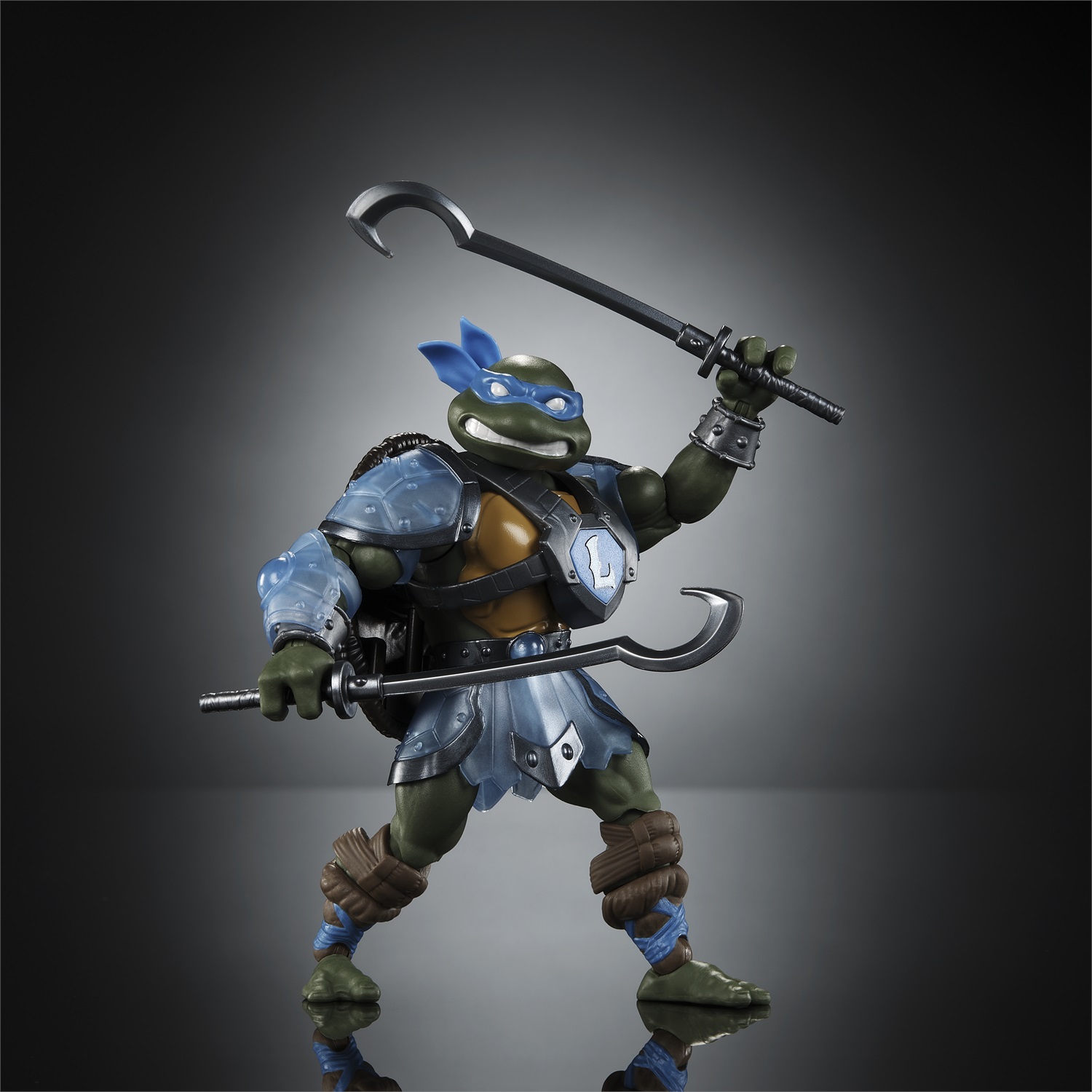 Masters of the Universe - Action Figure Leonardo Turtles of Grayskull snodata con accessori, crossover Tartarughe Ninja, per bambini 6 anni