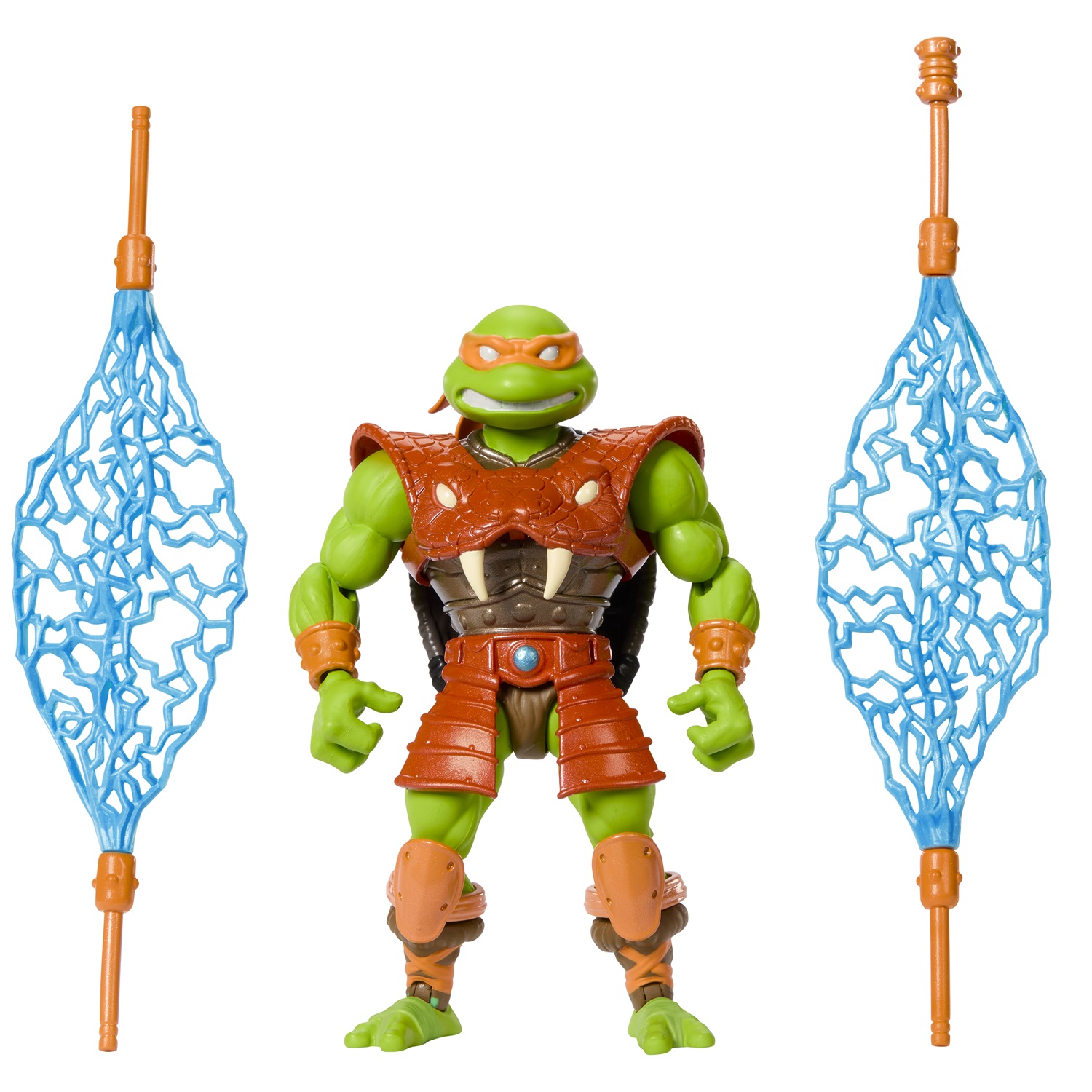 Masters of the Universe - Action Figure Snodata Michelangelo Turtles of Grayskull con Accessori, Crossover Reptile Wars, Giocattolo per Bambini 6