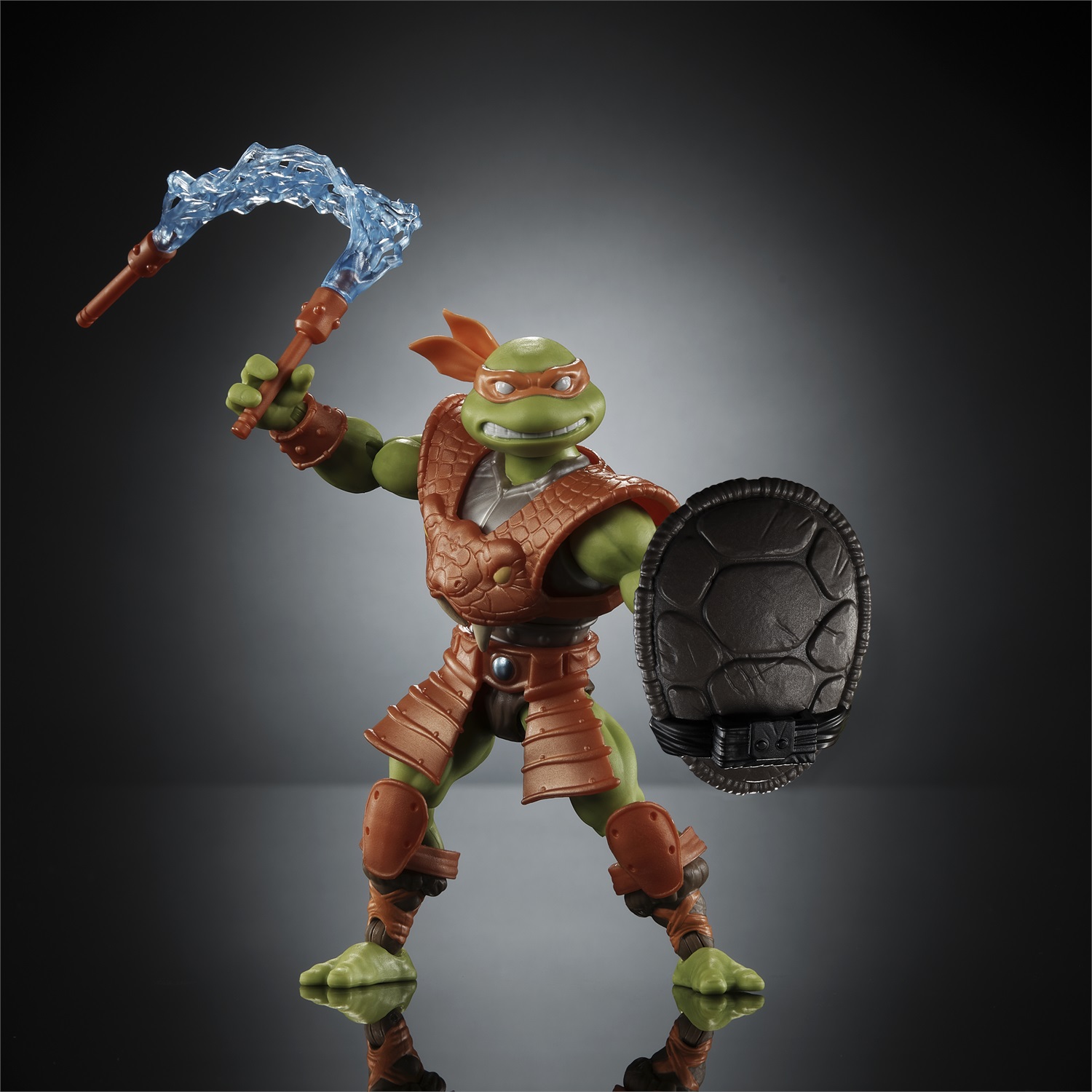 Masters of the Universe - Action Figure Snodata Michelangelo Turtles of Grayskull con Accessori, Crossover Reptile Wars, Giocattolo per Bambini 6