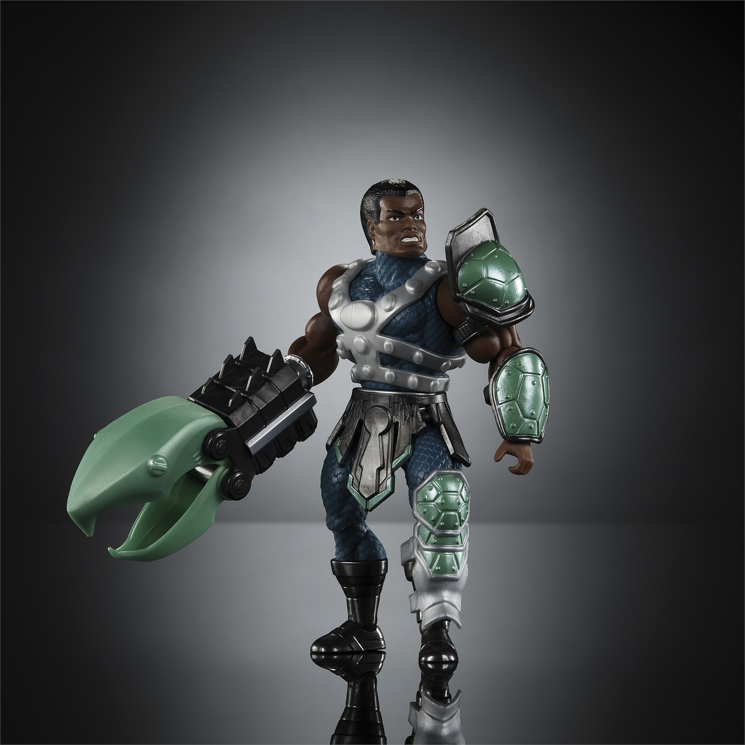 Masters of the Universe Origins - Clamp Champ Action Figure Snodata con Accessori, Crossover Reptile Wars tra MOTU e Tartarughe Ninja, Giocattolo per Bambini 6 anni, JBN05