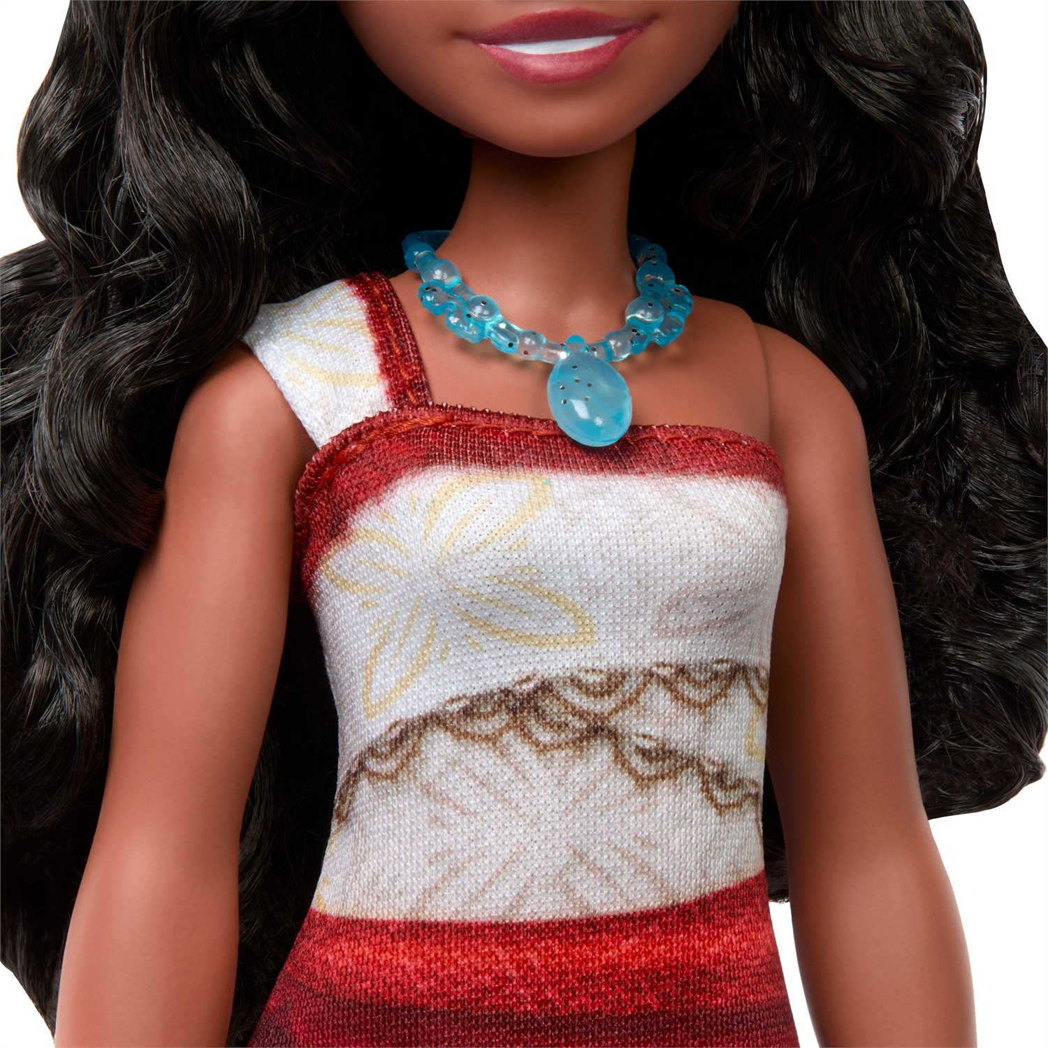 Mattel Disney Vaiana Fashion Doll JBT56 - Bambola alla moda con outfit rimovibile e accessori (collana e cavigliera) ispirati a Oceania 2, per bambini 3 anni