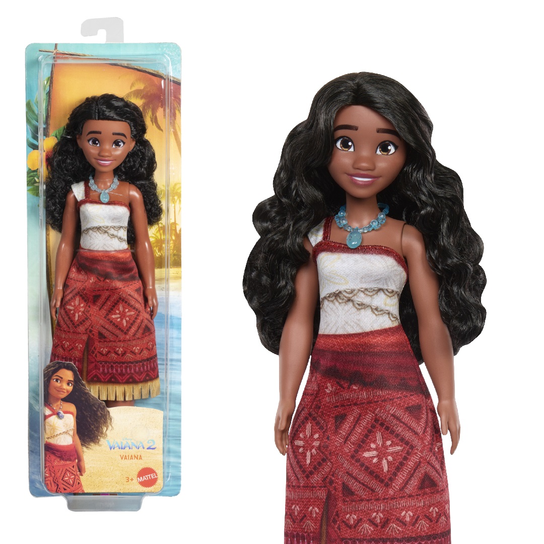 Mattel Disney Vaiana Fashion Doll JBT56 - Bambola alla moda con outfit rimovibile e accessori (collana e cavigliera) ispirati a Oceania 2, per bambini 3 anni