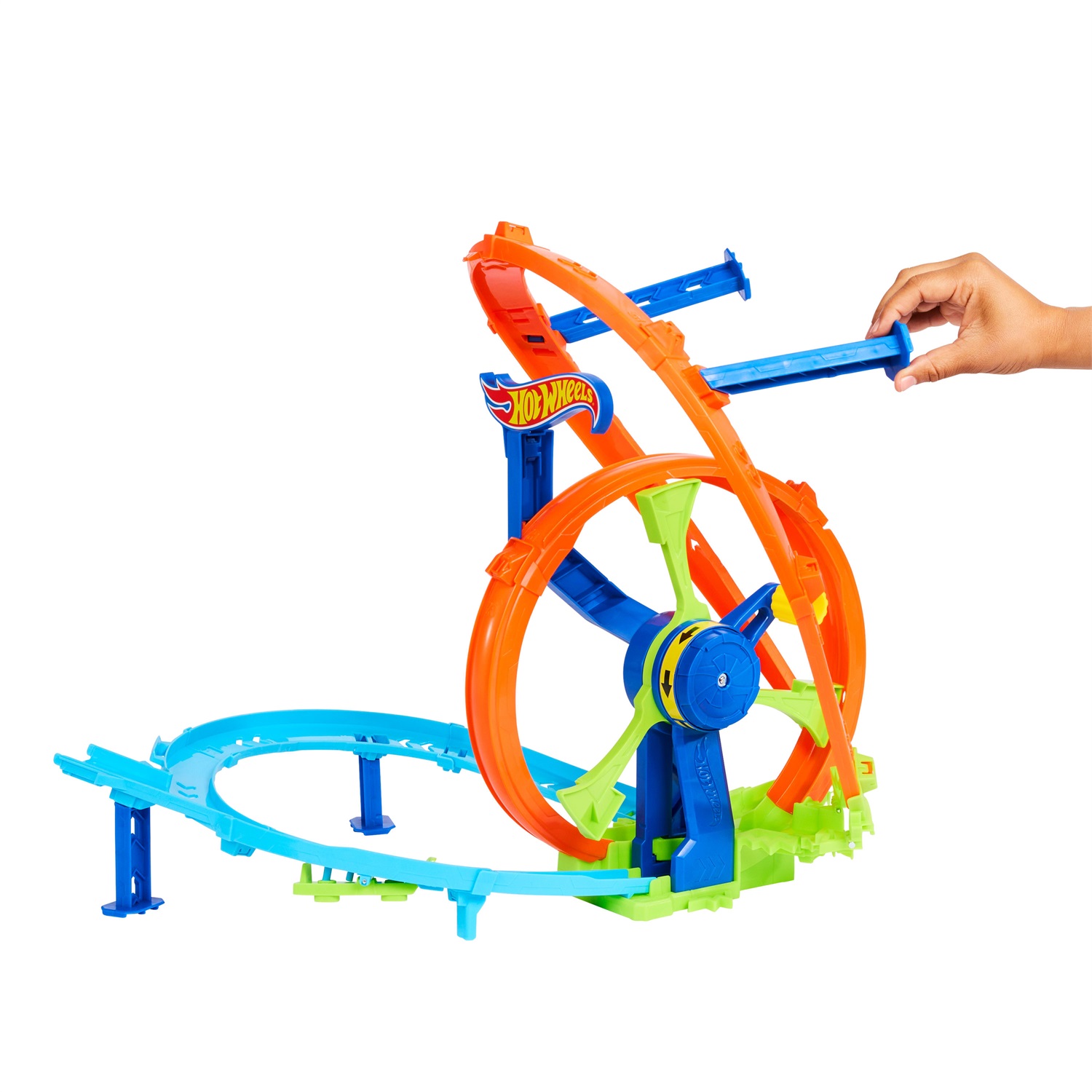 Hot Wheels JBX65 - Pista Loop Rotante con Macchinina Inclusa, Playset con Zona Scontro e Loop a Propulsione, Giocattolo per Bambini 3 Anni