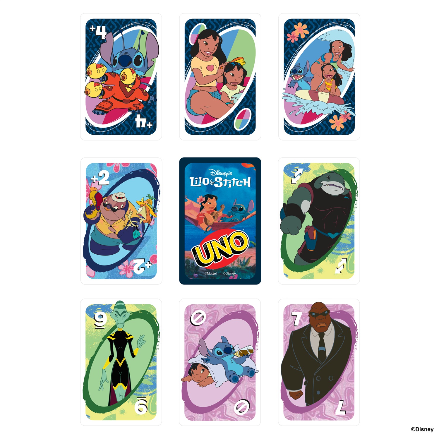 Mattel UNO Disney Lilo e Stitch - Gioco di carte per tutta la famiglia con regole speciali e carte ispirate al film, 7 anni