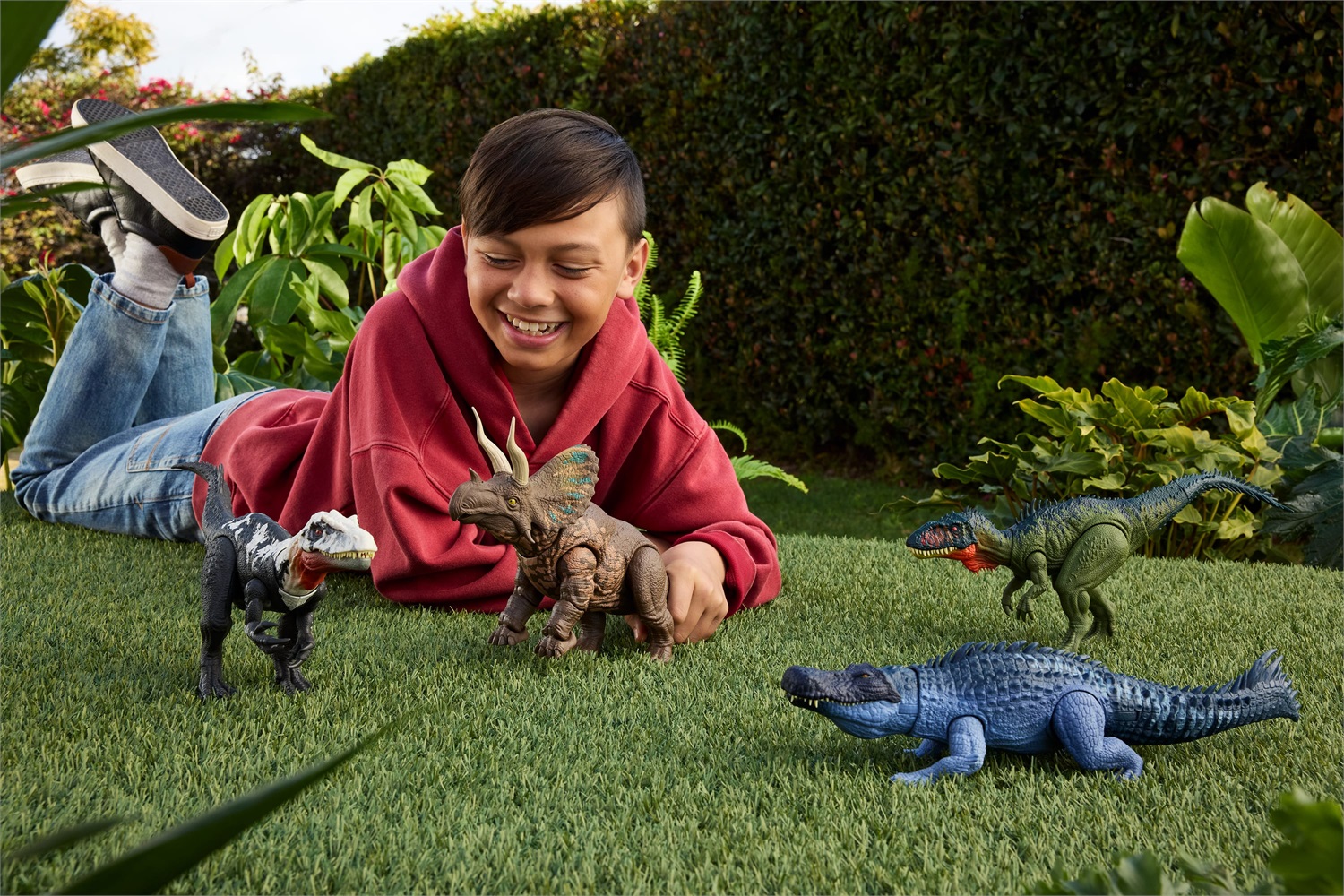 Mattel Jurassic World La Rinascita - Dinosauro Giocattolo Tirannotitano con 2 Attacchi Furiosi e Gioco Digitale