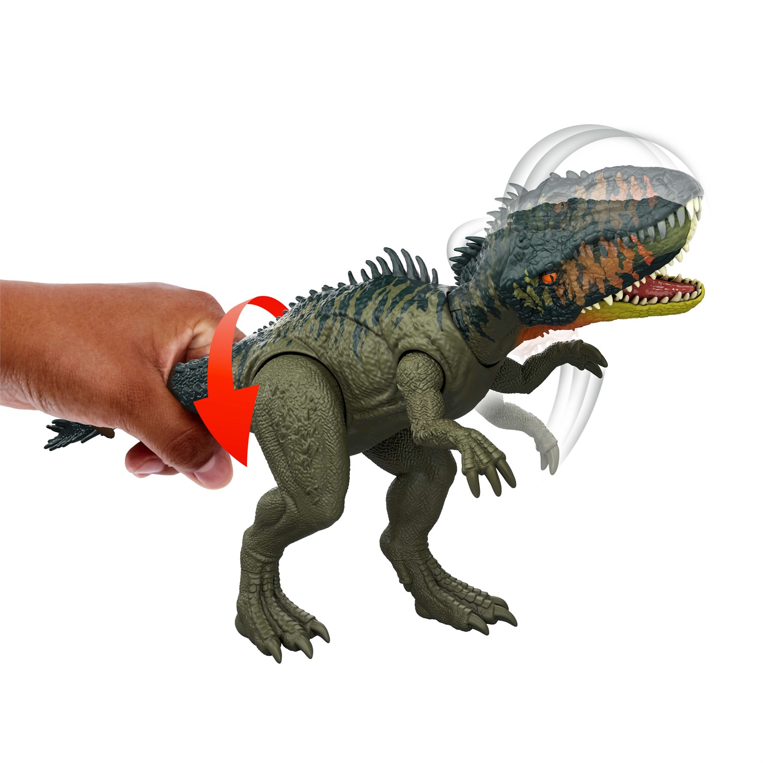 Mattel Jurassic World La Rinascita - Dinosauro Giocattolo Tirannotitano con 2 Attacchi Furiosi e Gioco Digitale