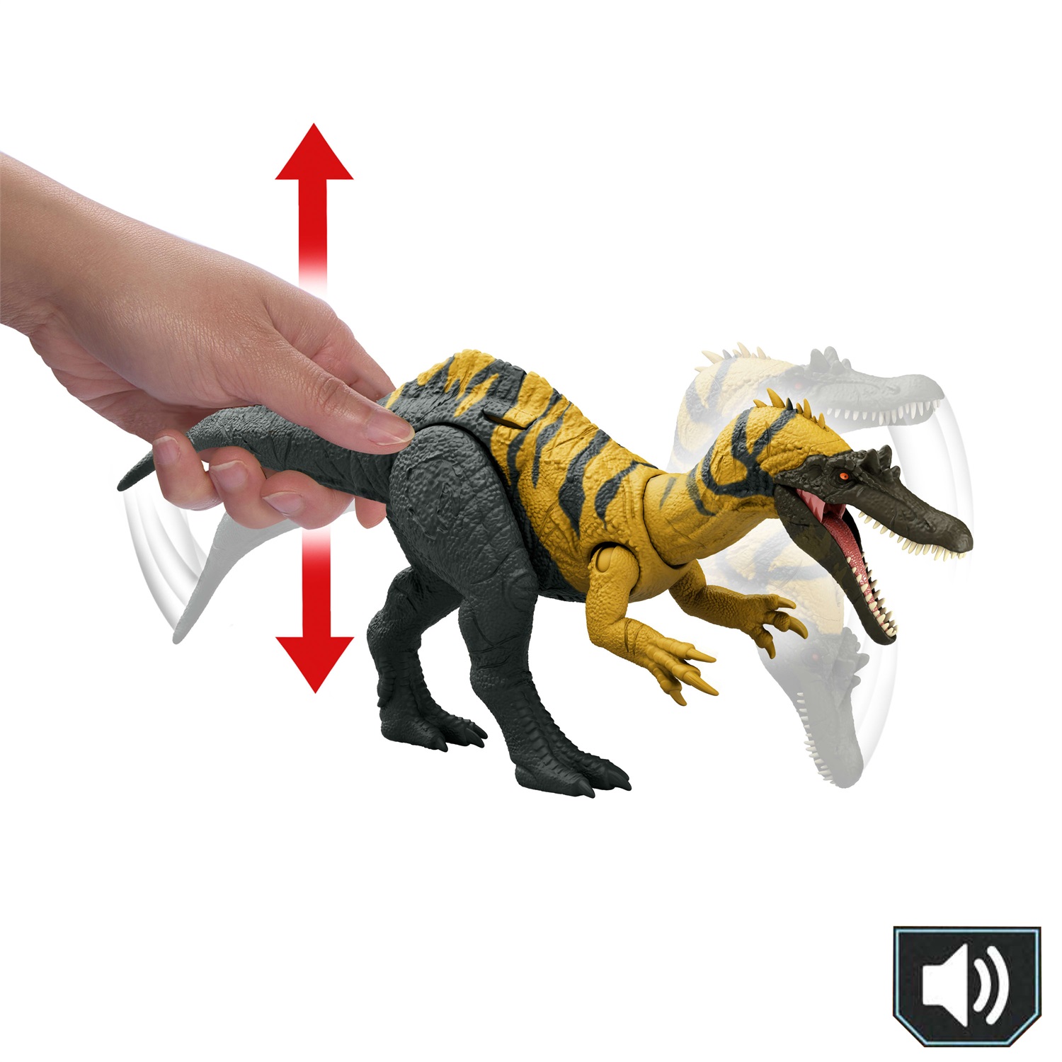 Mattel Jurassic World Ceratosuchops JCL66 - Action Figure Giocattolo con Doppio Attacco e Ruggiti Potenti