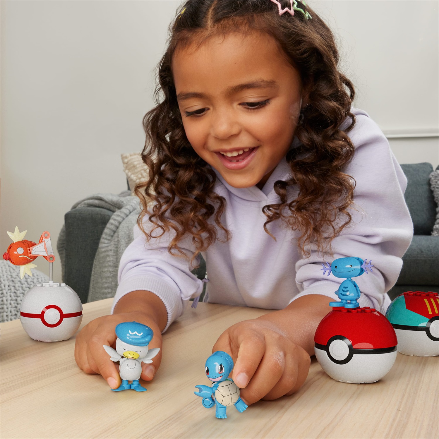 Mega Brands MEGA Pokémon - Squadra di Tipo Acqua, set da costruire con 79 pezzi, include Squirtle, Magikarp, Shellder, Quaxly e 4 Poké Ball con perni, giocattolo per bambini, 6 anni
