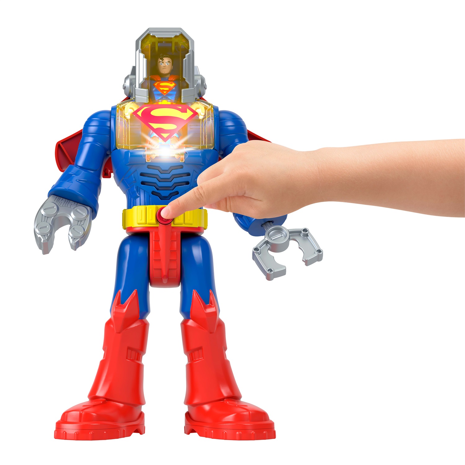 Fisher-Price Imaginext DC Super Friends - Robot Superman Insider e Corazza con Luci e Suoni, Giocattolo per Bambini 3 Anni, JCT47