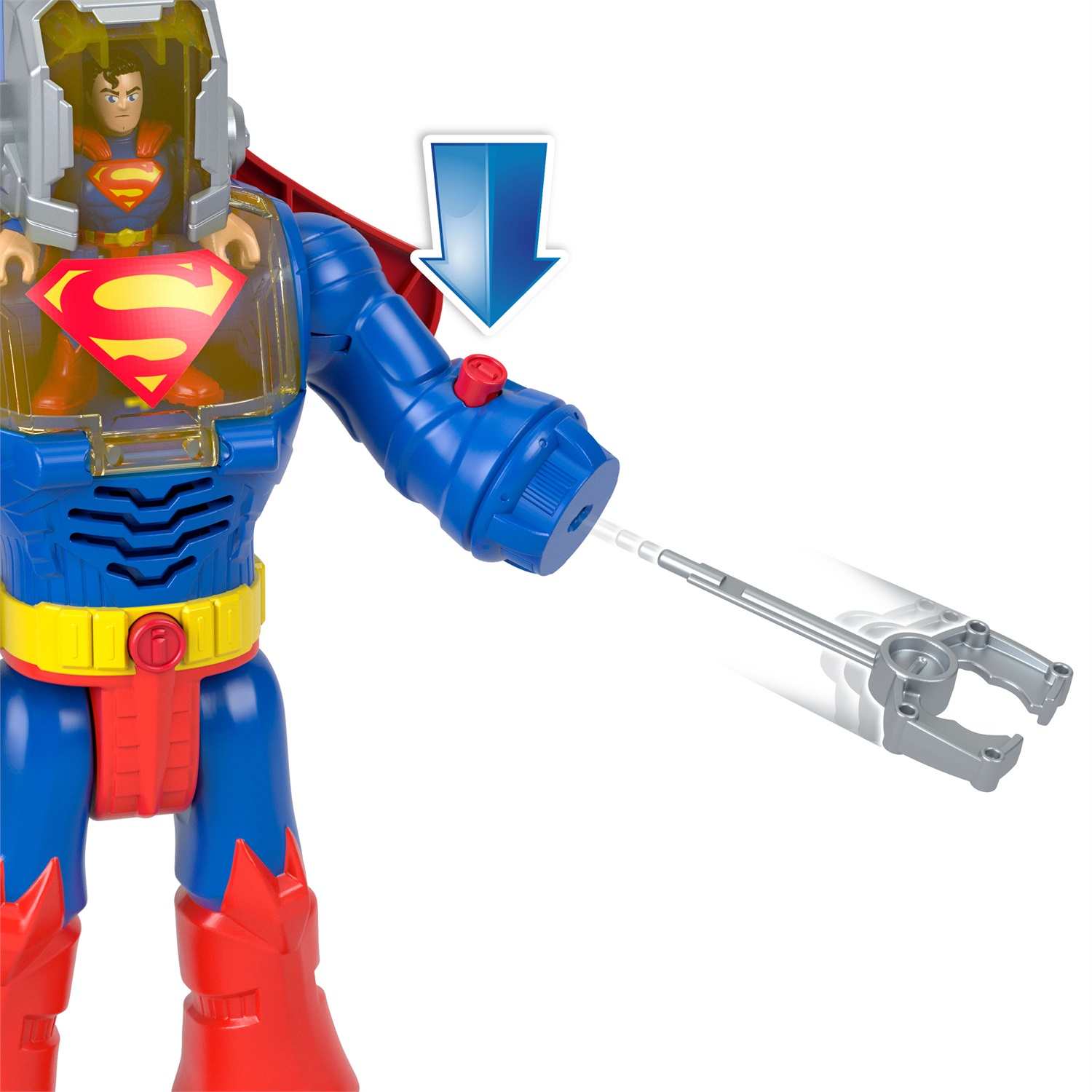 Fisher-Price Imaginext DC Super Friends - Robot Superman Insider e Corazza con Luci e Suoni, Giocattolo per Bambini 3 Anni, JCT47