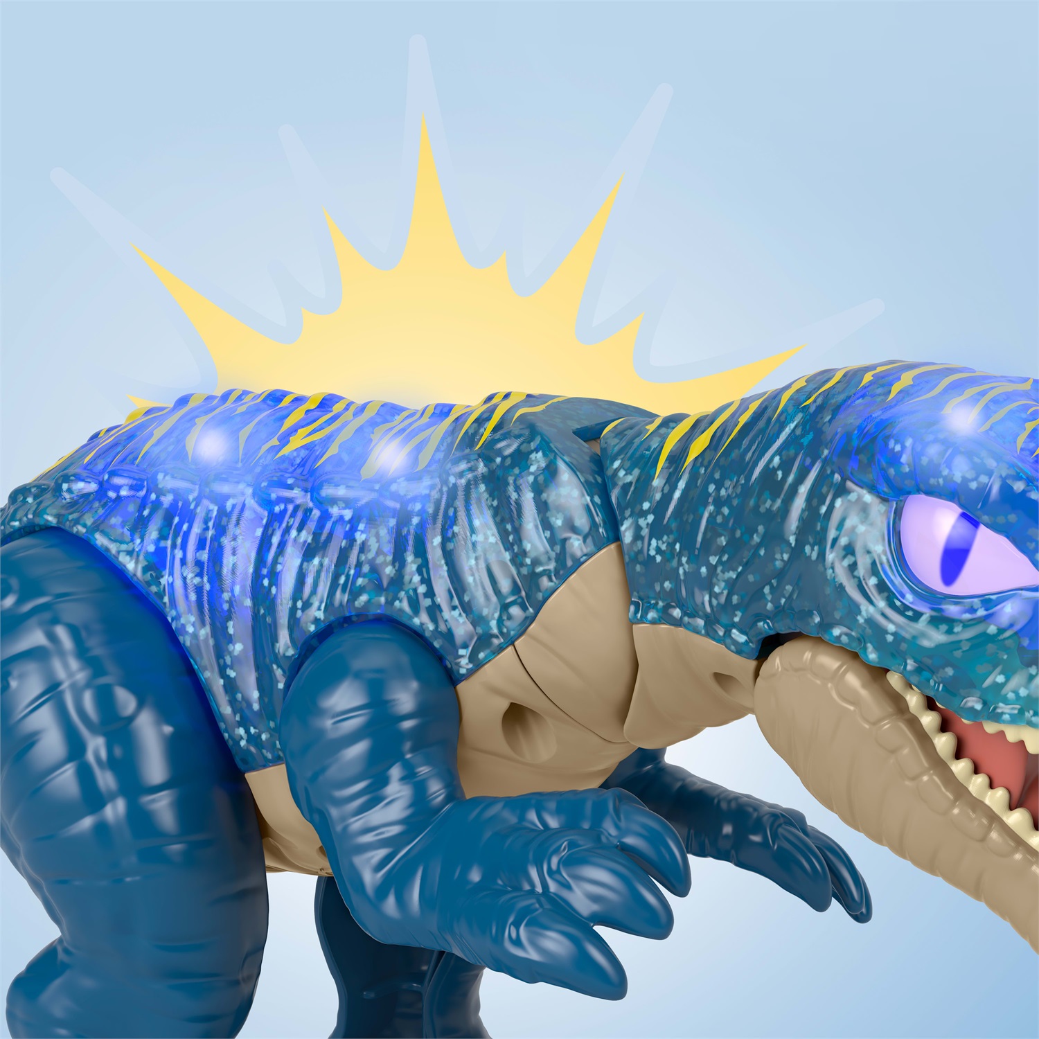 Fisher-Price Baryonyx Super Ruggito - Dinosauro con coda attivabile, luci, suoni e fauci in azione, giocattolo per bambini 3 anni