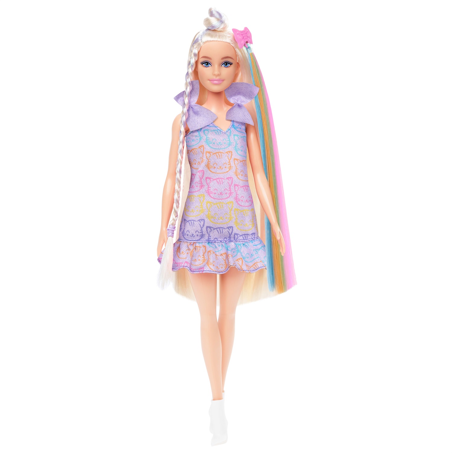 Barbie JCT72 - Bambola Fun & Fancy con Lunghissimi Capelli Biondi, Abito Metalizzato Argento, 2 Look e 10 Accessori Inclusi, Giocattolo per Bambini 3 Anni