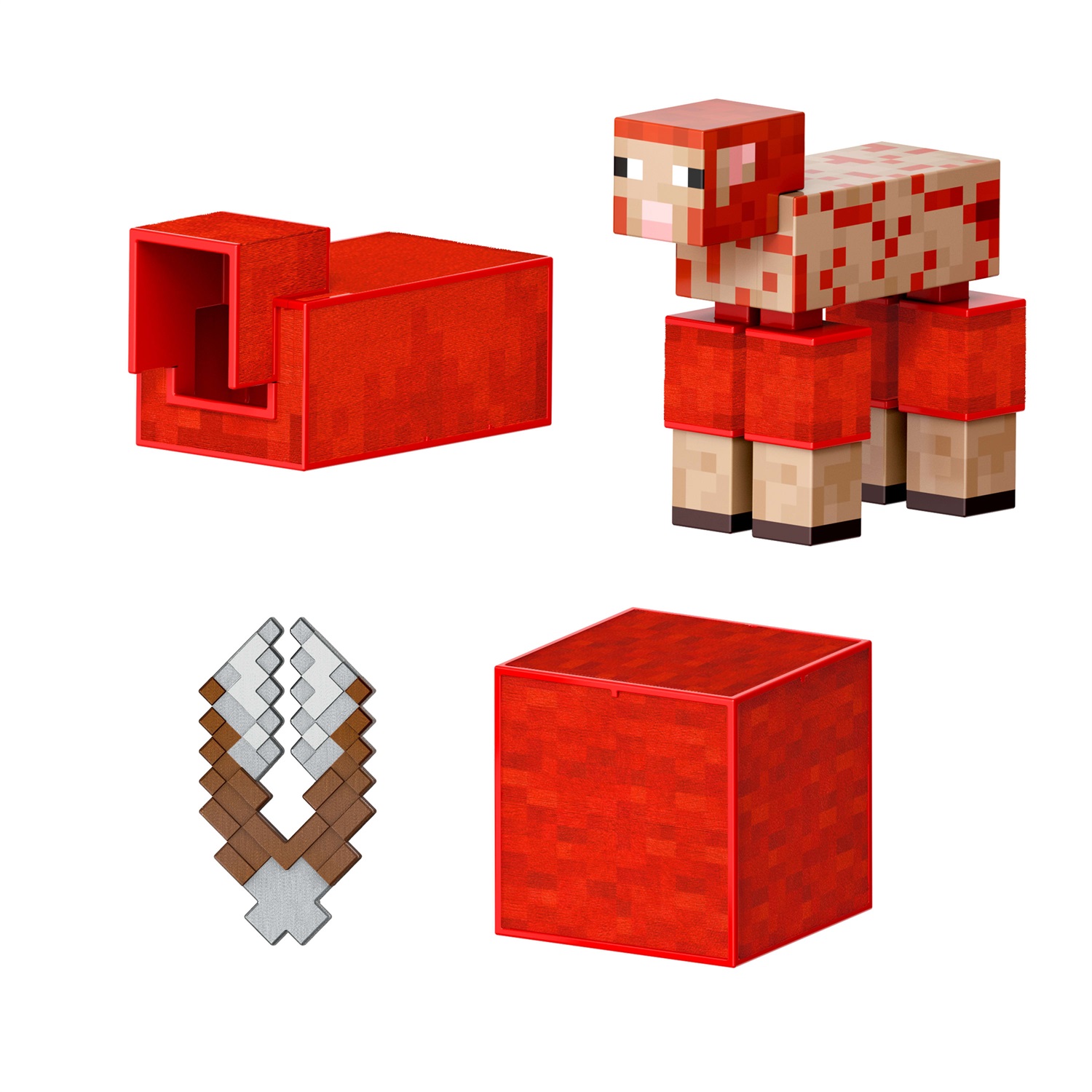 Mattel Minecraft - Pecora Livello Diamante, action figure da collezione alta 14 cm con 3 accessori, design pixelato per bambini 6 anni