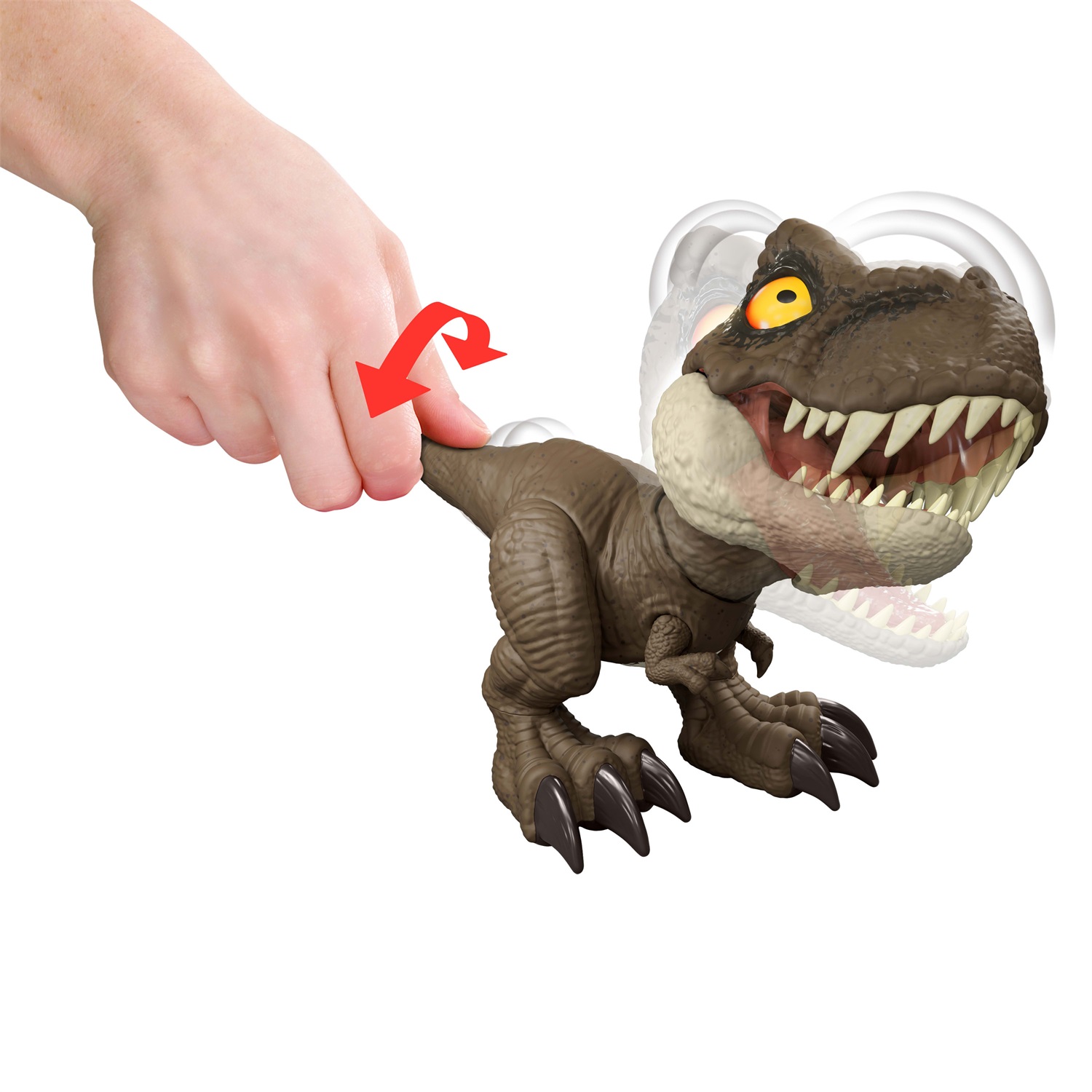 Mattel T-Rex Roar Command - Dinosauro parlante con attacco e ruggito attivabili dalla coda, registra la tua voce, giocattolo per bambini 4 anni