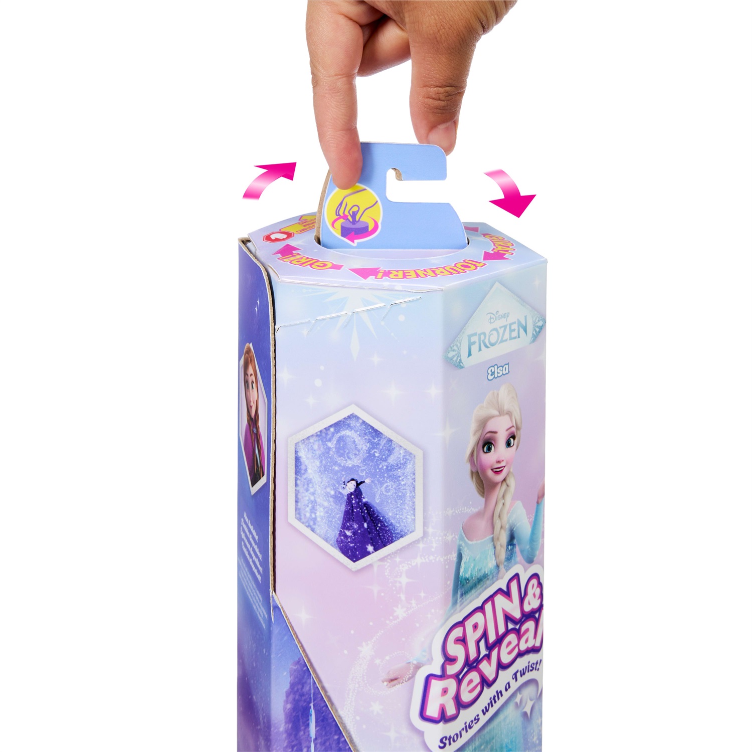 Mattel Disney Frozen - Bambola Elsa Spin & Reveal con 11 Sorprese, 5 Accessori e Scena di Gioco
