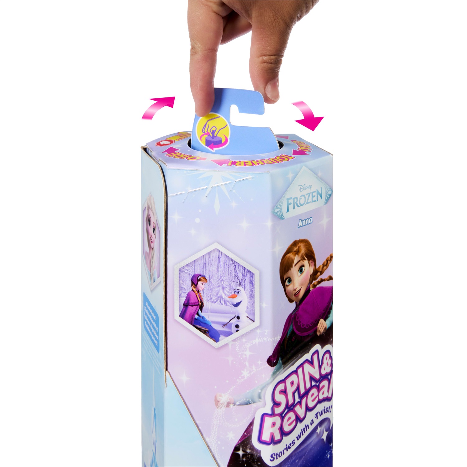 Mattel Disney Frozen - Bambola Anna Spin & Reveal con 11 sorprese, accessori e scena di gioco
