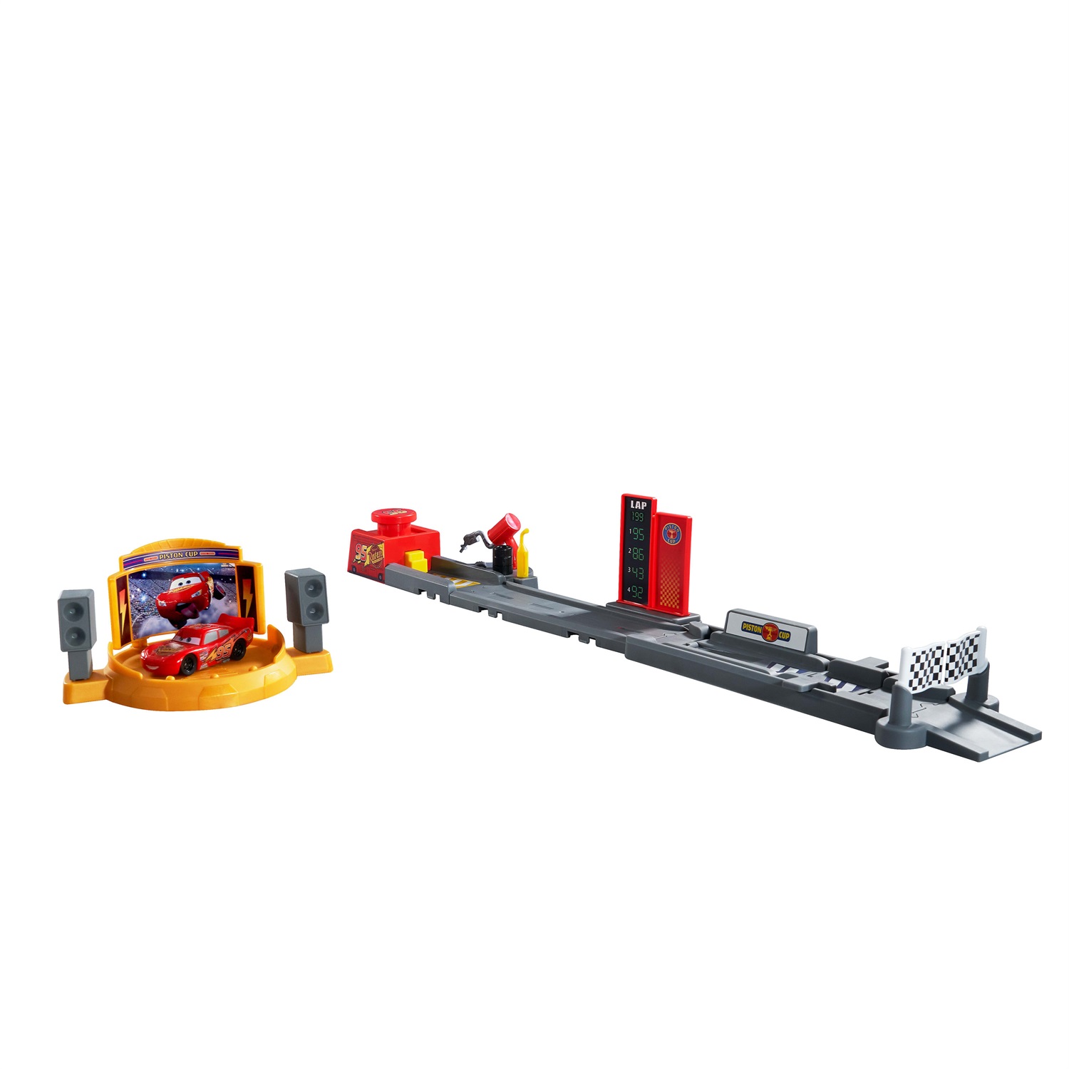 Disney e Pixar Cars - Pista di Lancio Piston Cup con Salti e Acrobazie, 50 cm, Veicolo Saetta McQueen Incluso, Giocattolo per Bambini 4 Anni