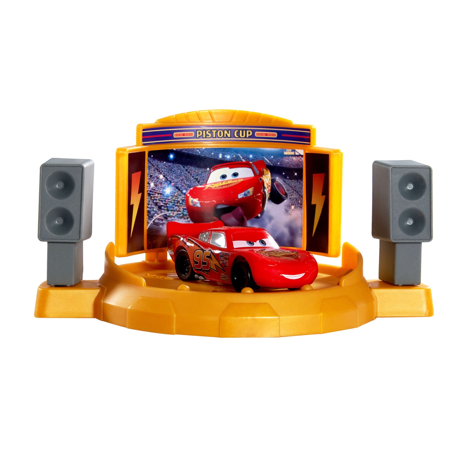 Disney e Pixar Cars - Pista di Lancio Piston Cup con Salti e Acrobazie, 50 cm, Veicolo Saetta McQueen Incluso, Giocattolo per Bambini 4 Anni