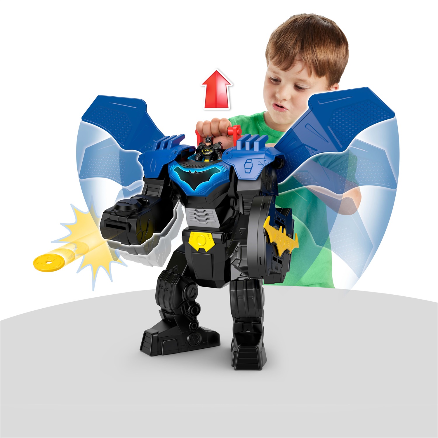 Imaginext DC Super Friends - Robot Volante di Batman con luci e suoni, 36 cm, personaggio e accessori inclusi