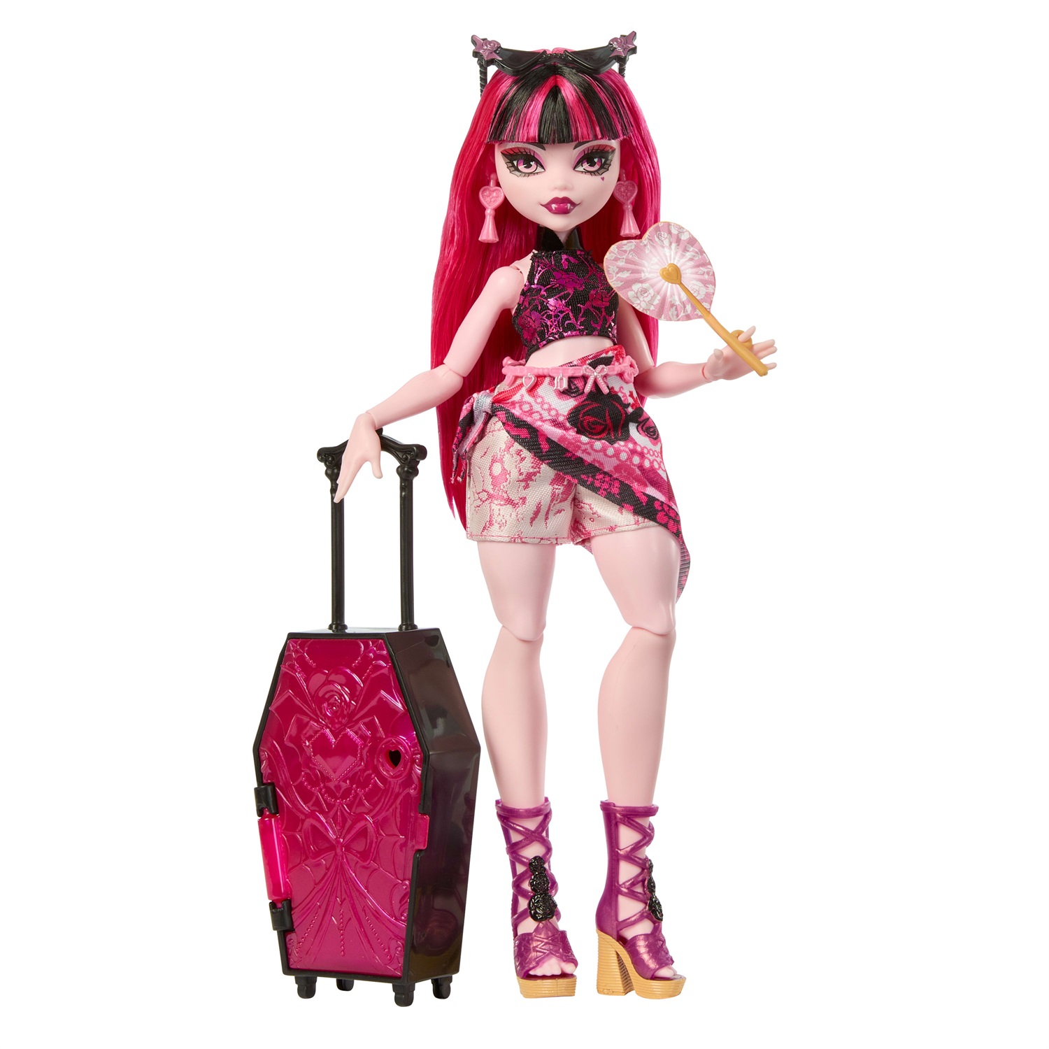 Monster High Segreti da Brivido - Draculaura con Valigia e 19 Sorprese, Set per Bambini 4 Anni