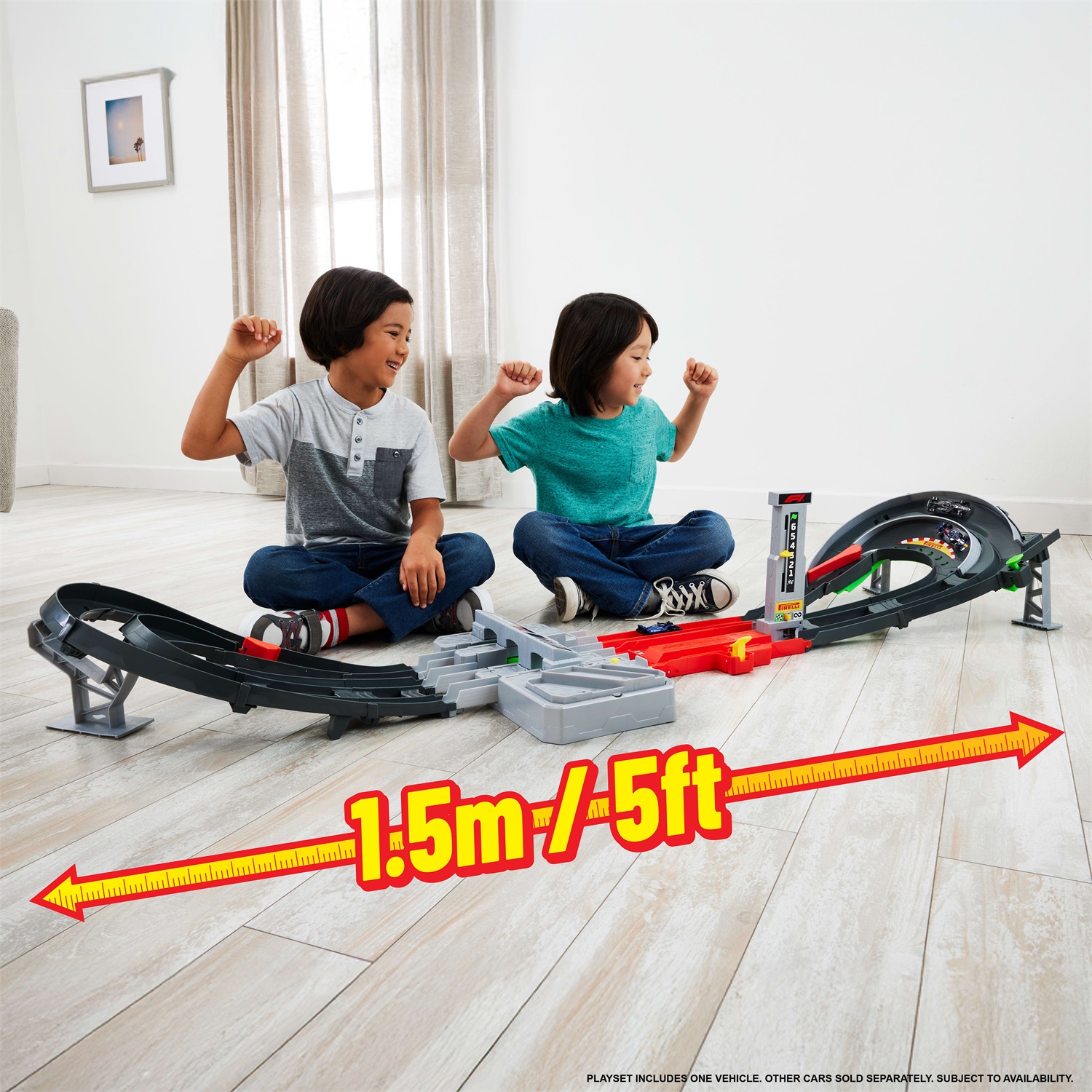 Mattel Hot Wheels Racing JDY16 - Pista da Corsa Grand Prix con Booster Motorizzato e 3 Veicoli di Formula 1