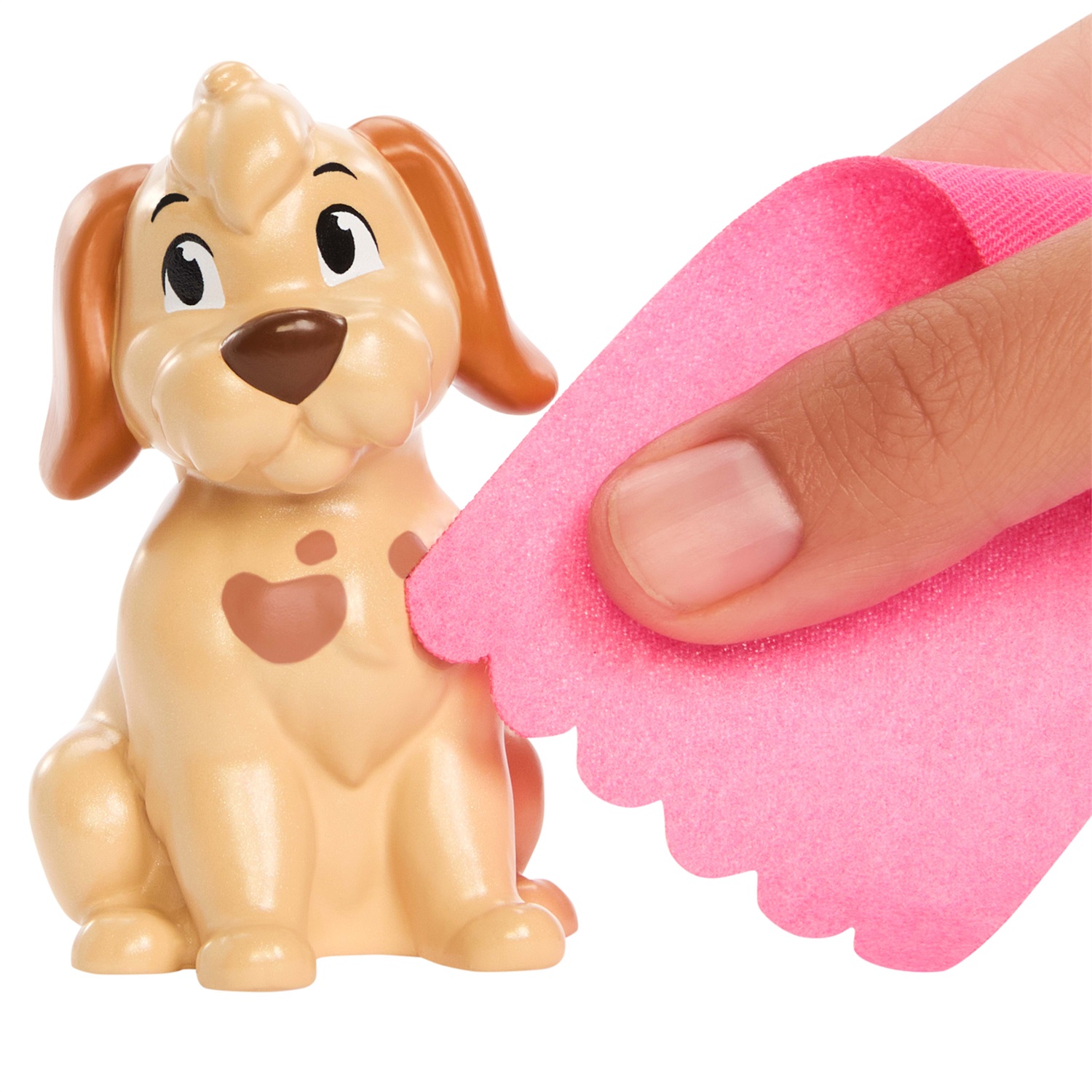 Mattel Disney Princess Belle e Cucciolo - Bambola con Gonna Rimovibile e Cagnolino che Cambia Colore, 9 Accessori Inclusi