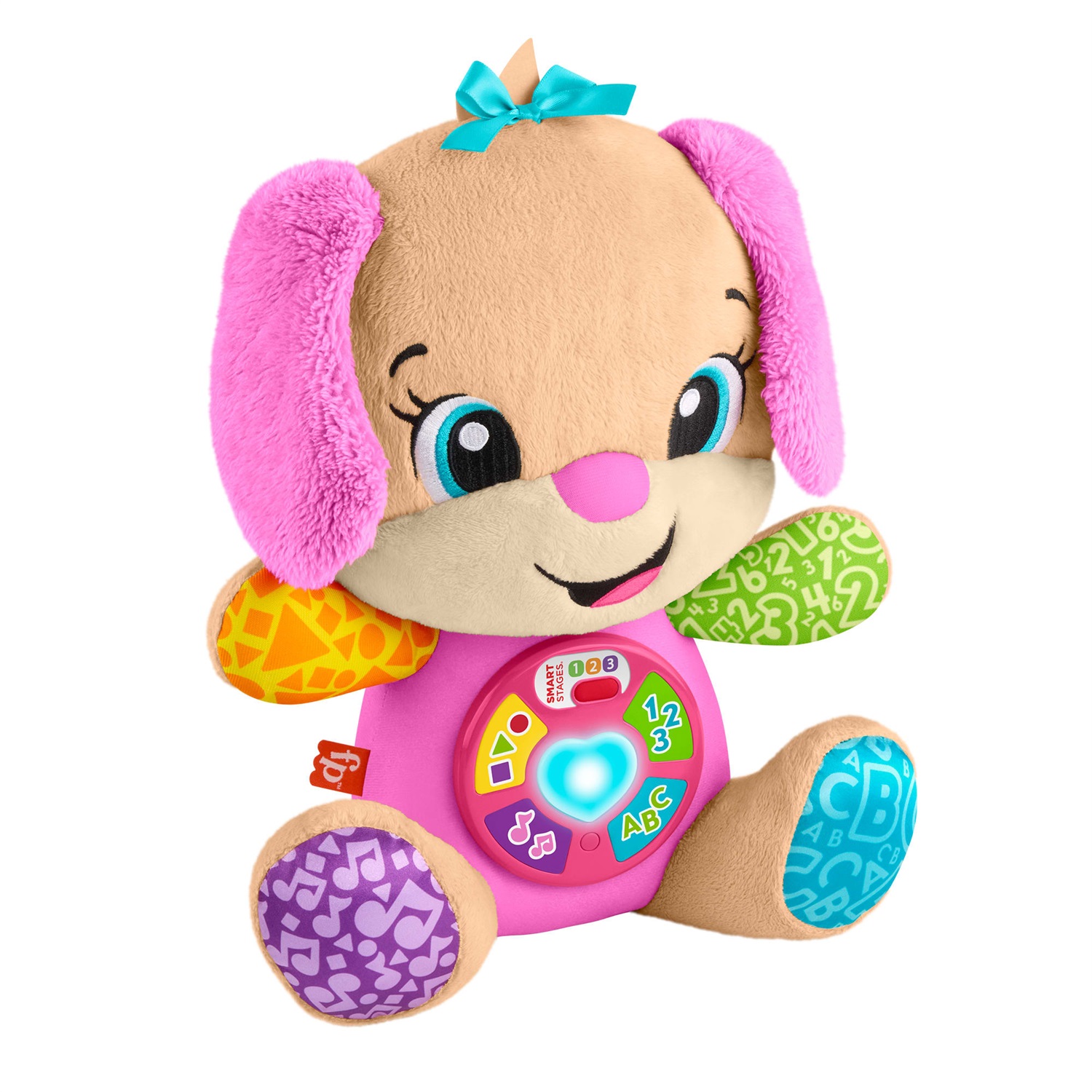 Fisher-Price JFD31 Ridi e Impara - Peluche Musicale Interattivo per Bambini 6 Mesi con Luci e Oltre 80 Canzoni