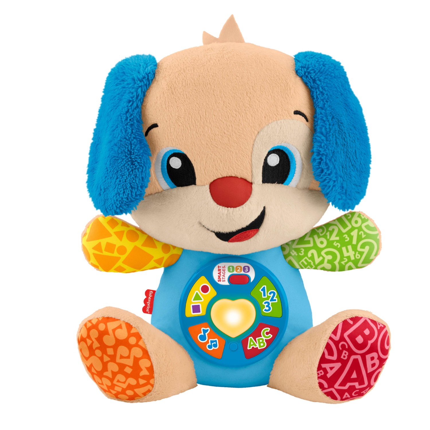 Fisher-Price Cagnolino Smart Stages - Peluche Musicale Multilingue per Neonati con Luci e Oltre 80 Canzoni