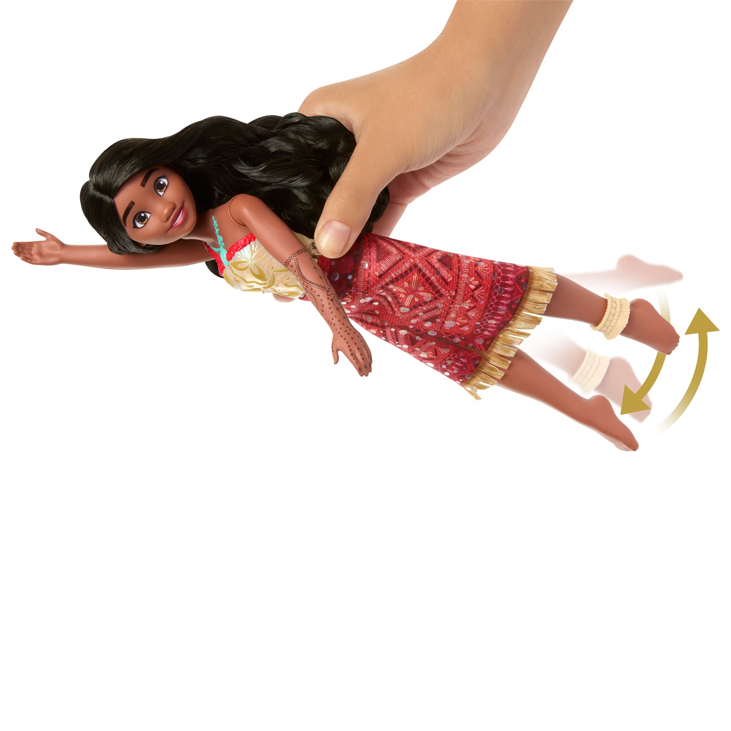 Mattel Tautai Vaiana Nuotatrice JFF09 - Bambola ispirata a Disney Oceania 2 con corpetto cambia colore, gambe mobili e 2 accessori inclusi, per bambini dai 3 anni