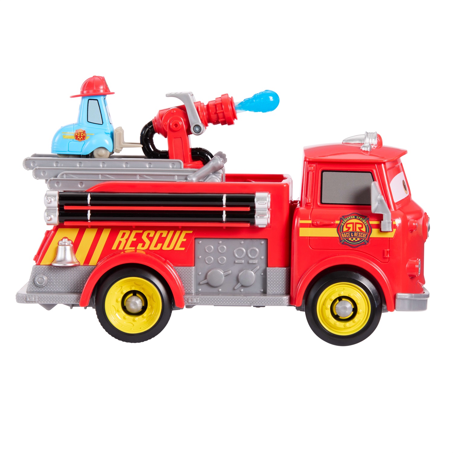 Mattel Sfreccia e Soccorri Red e Guido Pompieri - Set Giocattolo con Camion dei Pompieri, 2 Bersagli a Forma di Fiamma e 2 Proiettili ad Acqua, per Bambini 3 Anni