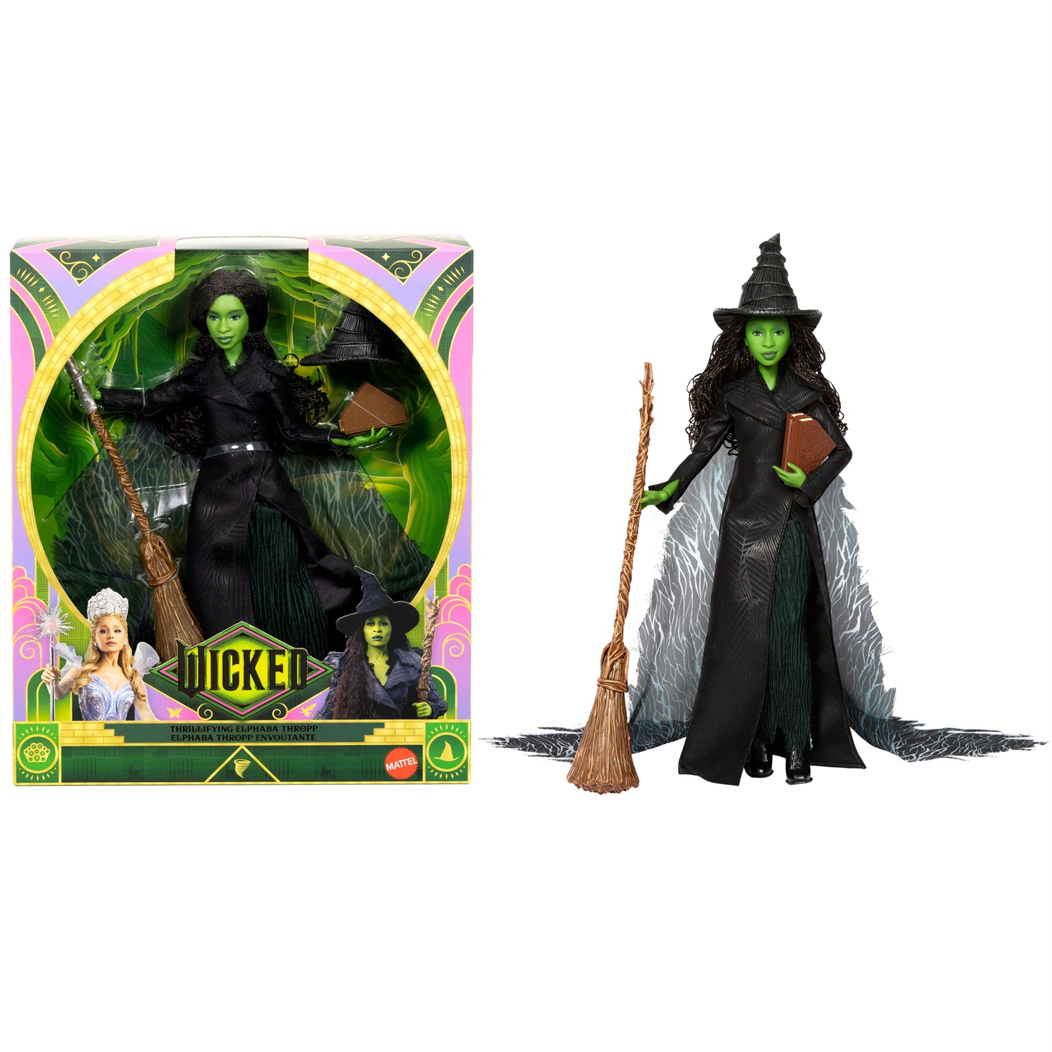 Mattel Elphaba Deluxe Fashion Doll - Bambola ispirata a Wicked con abito rimovibile e 4 accessori, 6 anni, JFM12