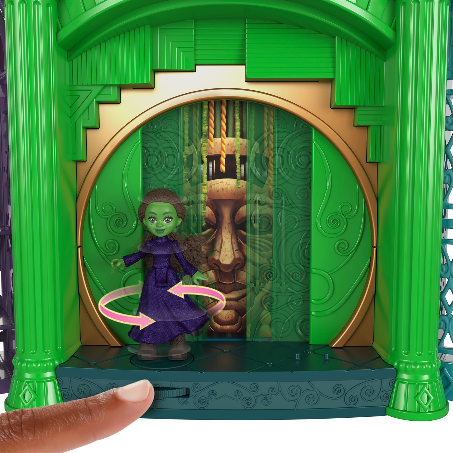 Mattel Universal Wicked - Città di Smeraldo, set da gioco con mini bambole Glinda e Elphaba, 5 aree di gioco e 15 accessori, per bambini 4 anni, JFM22