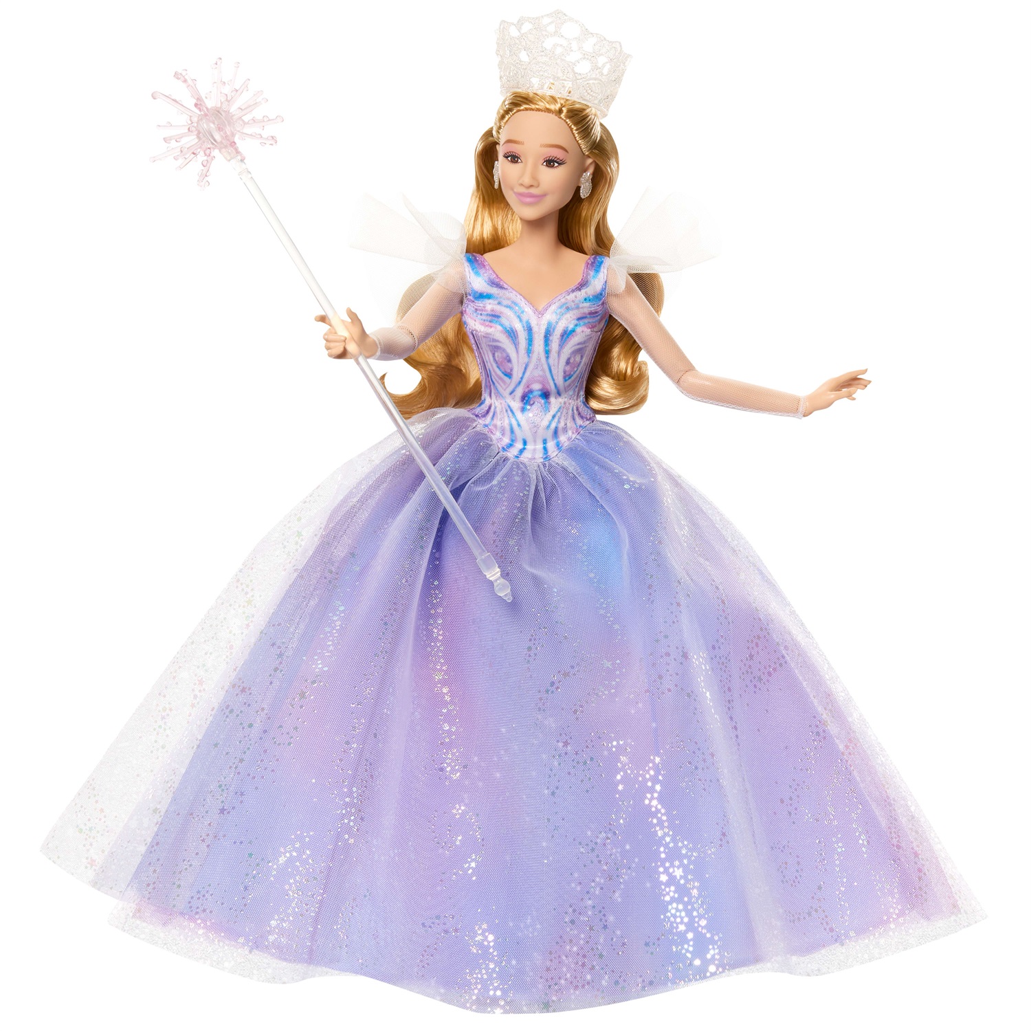 Mattel Wicked Glinda Deluxe - Bambola Ispirata al Film con Abito Rimovibile e 3 Accessori Inclusi, Giocattolo per Bambini 6 anni, JFM13