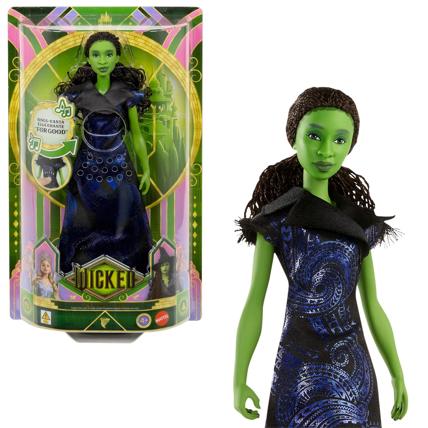 Mattel Elphaba Cantante - Bambola da Collezione Ispirata a Wicked con Abito Rimovibile e Funzione Canto