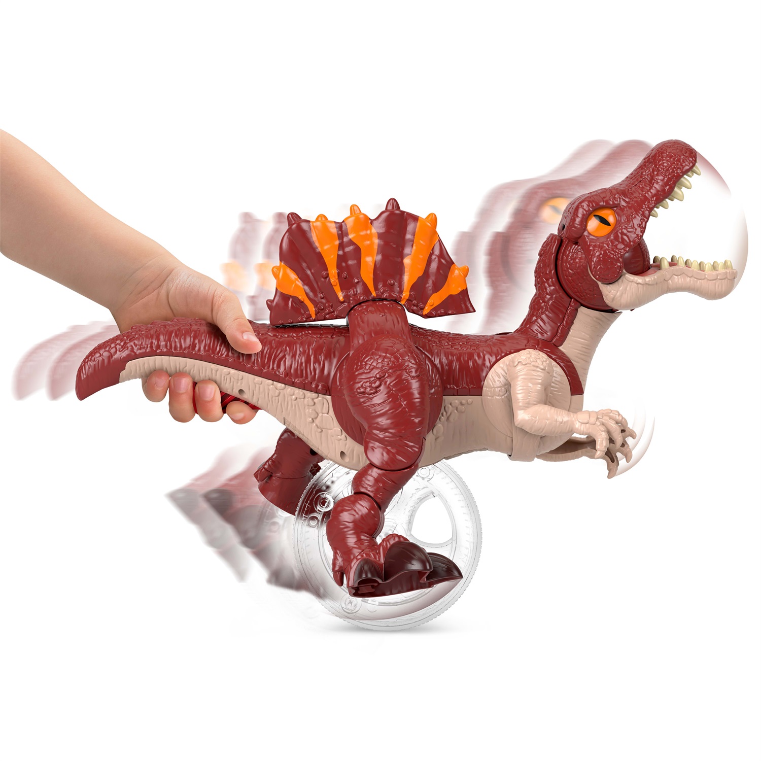 Fisher-Price Imaginext Jurassic World La Rinascita Spinosauro Scatto Fulmineo - Dinosauro Giocattolo con Movimento per Attaccare e Azzannare, 23 cm, JFR24