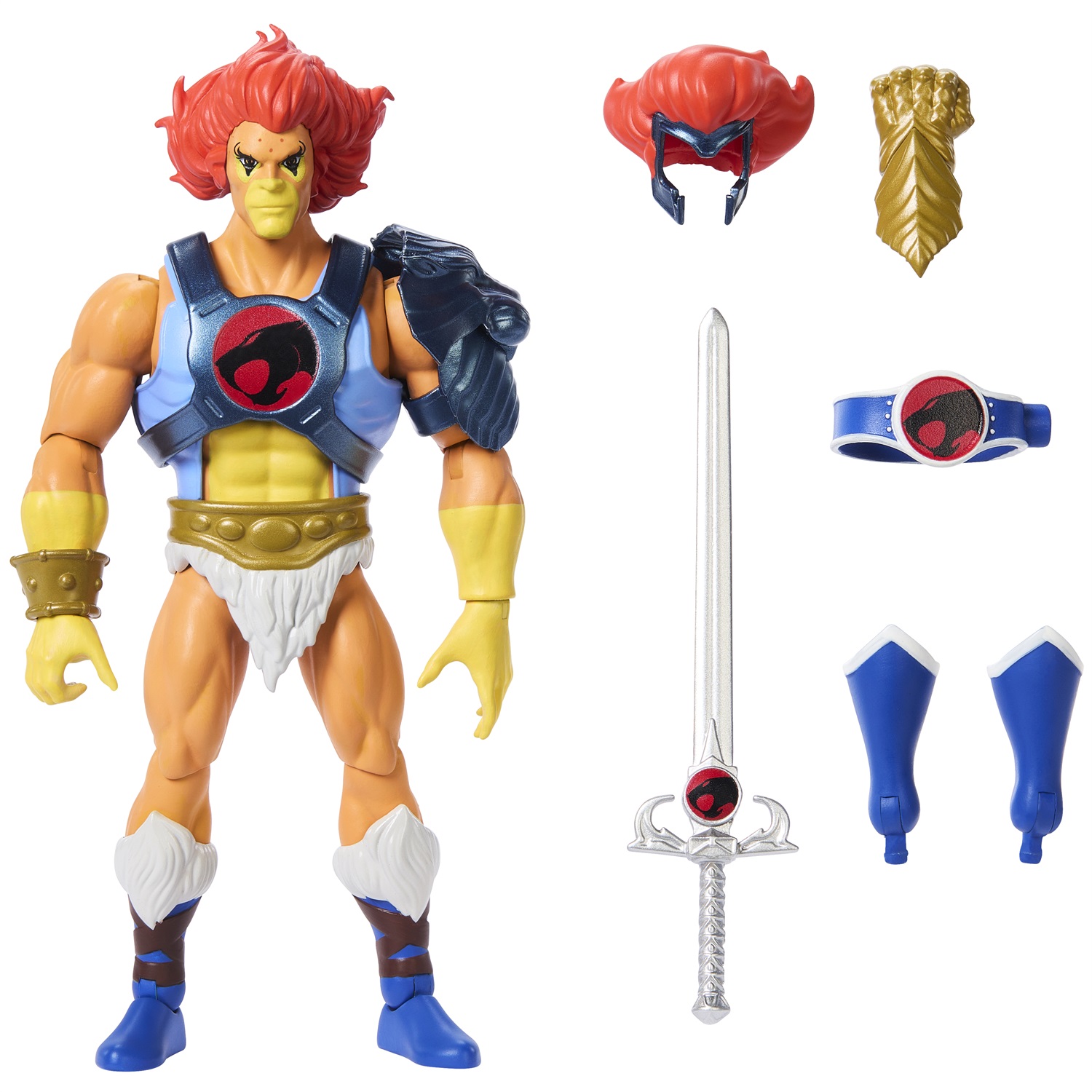 Mattel Lion-O - Figura d'Azione Snodabile 14 cm con Armatura Rimovibile e Mini Fumetto, Masters of the Universe x ThunderCats