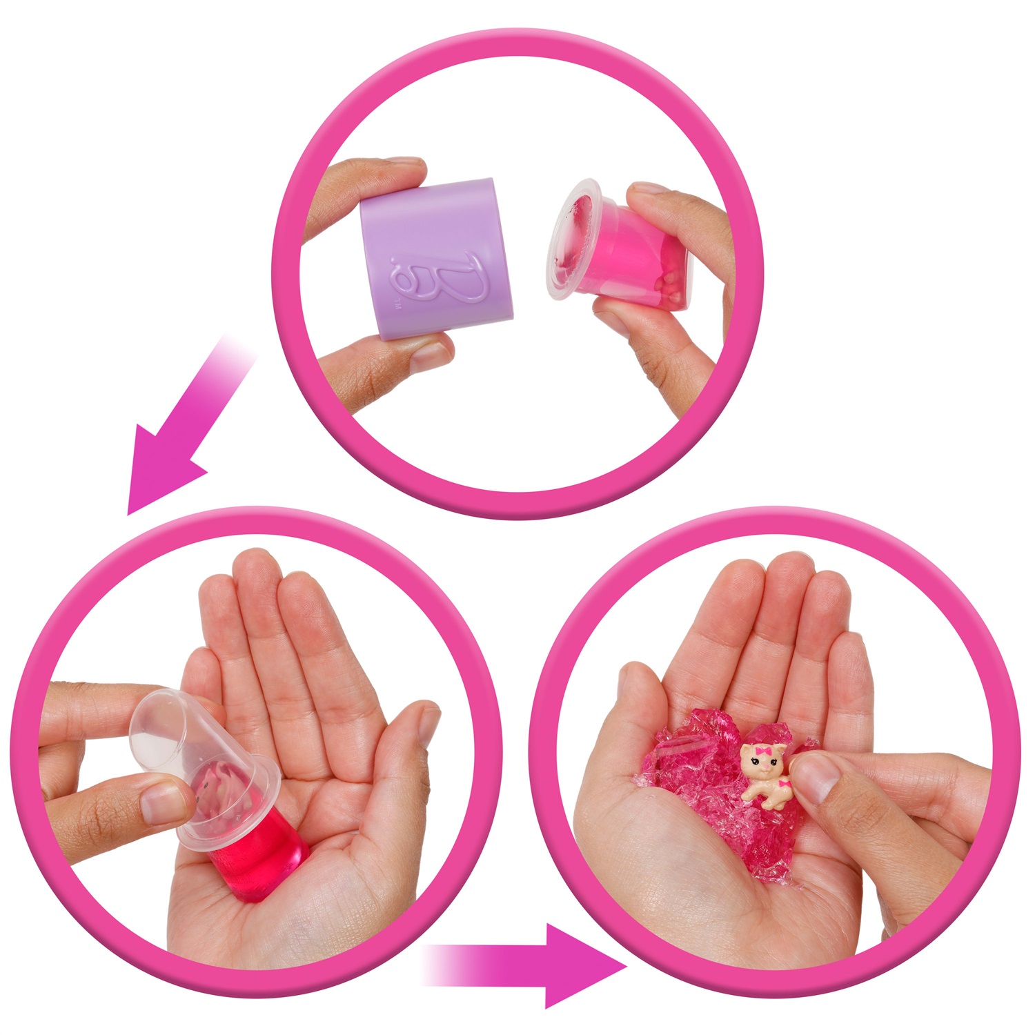 Barbie Party Surprise rosa brillante - Bambola serie Festa Glamour con 10 accessori a sorpresa ed effetto cambia colore, giocattolo per bambini 3 anni, JFY67