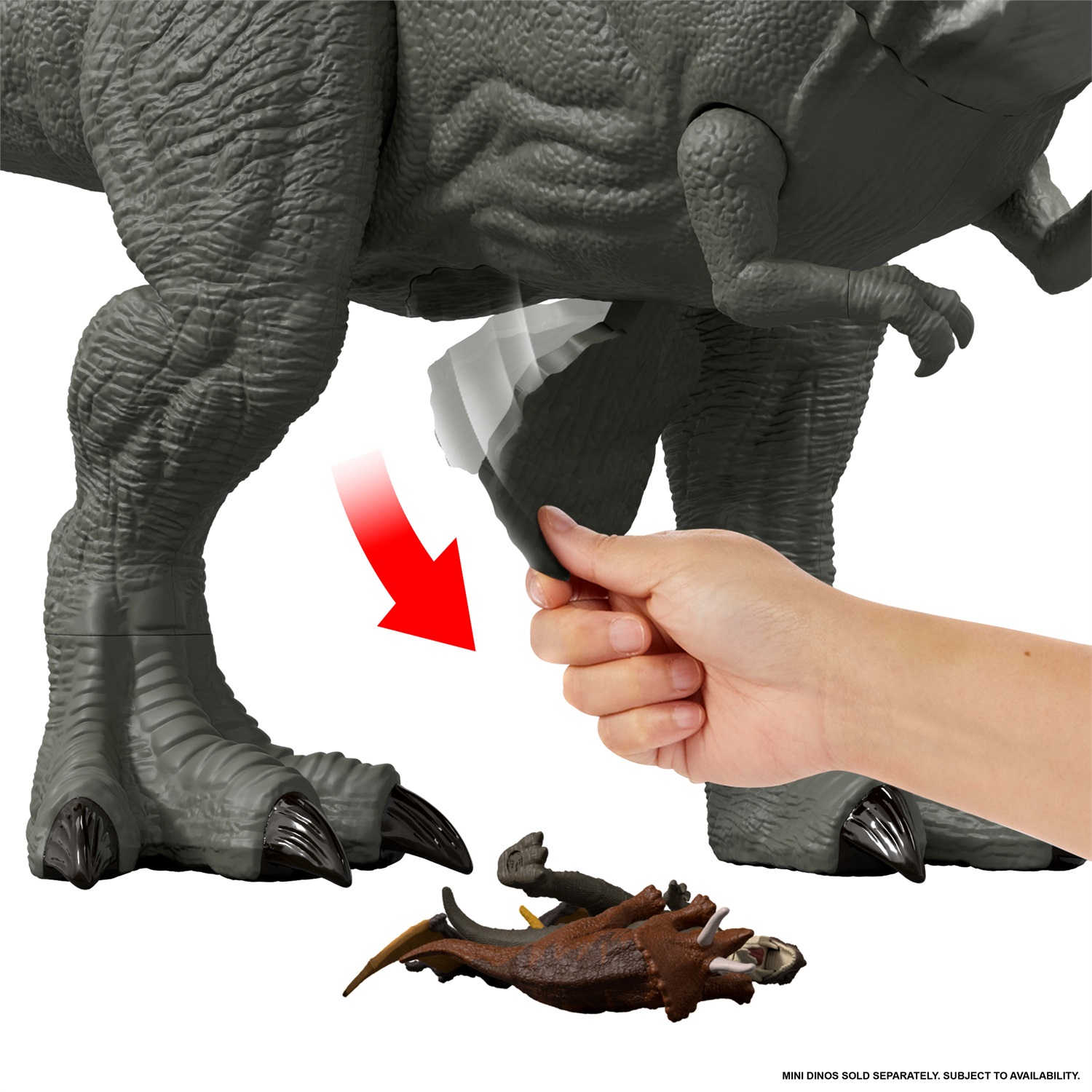 Mattel T-Rex Super Colossale - Action Figure Snodata da 99 cm con 2 Mosse d'Attacco, Ispirata a Jurassic World La Rinascita