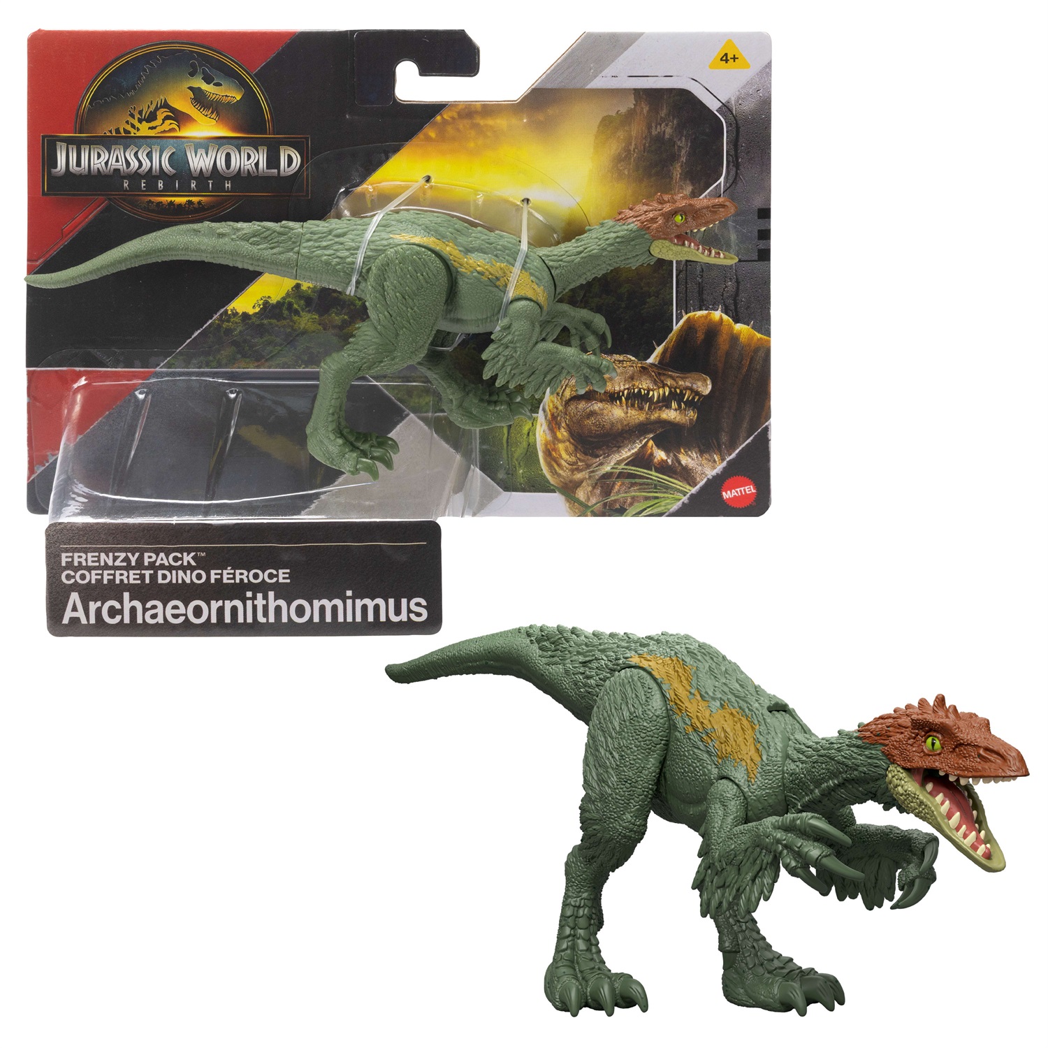 Mattel Jurassic World Frenzy Pack Dinosauri Assortiti con Personaggi Autentici e Gioco Digitale